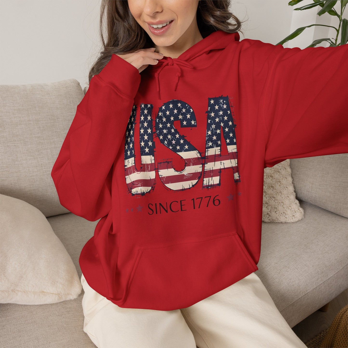 #250 USA Flag "USA Since 1776" Patriotic Hoodie