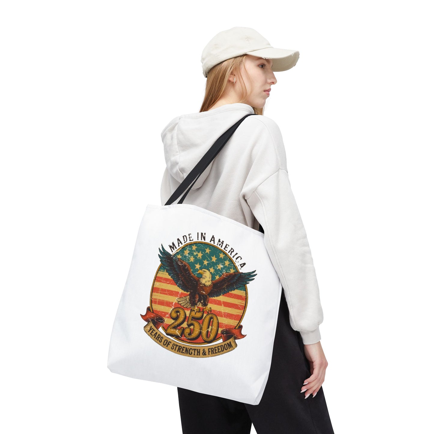 #250 Made in America Eagle 250th Anniversary Patriotic Tote Bag