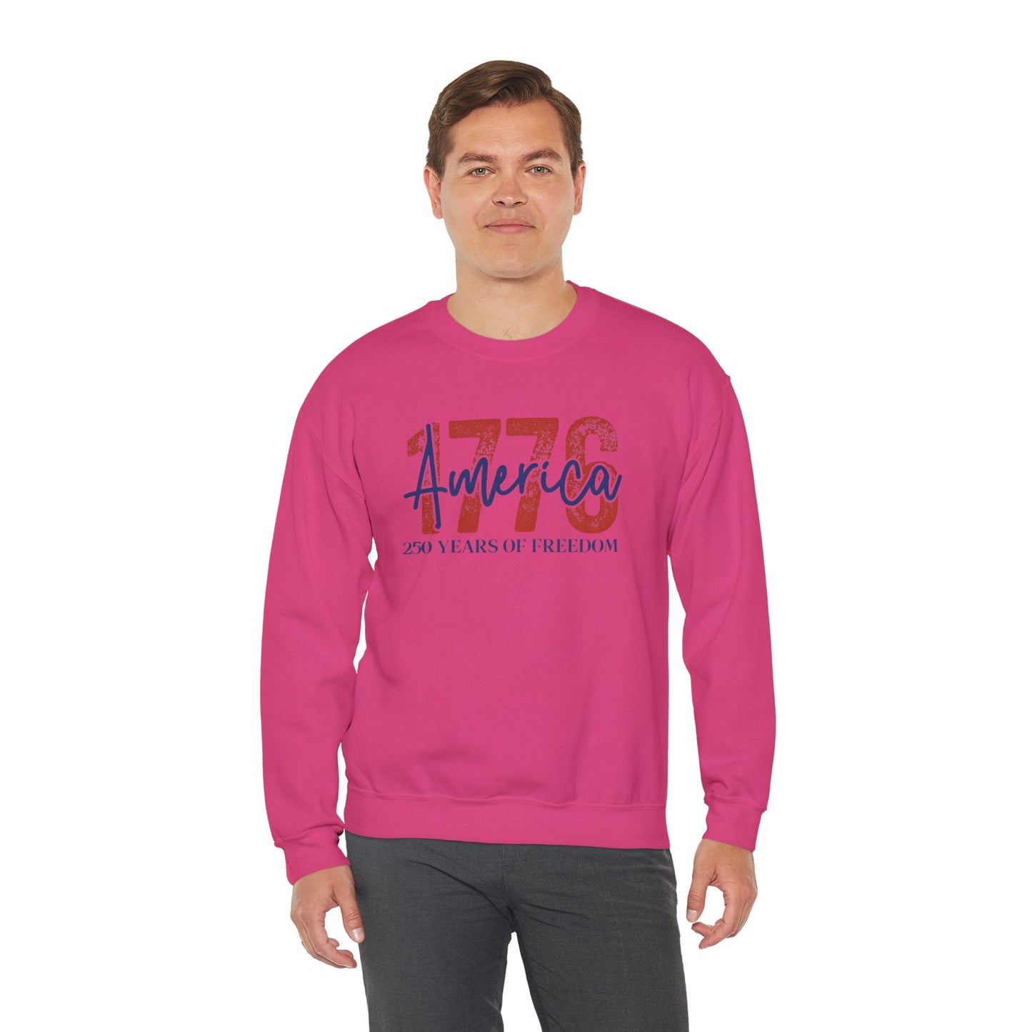 #250 1776 America: 250 Years of Freedom' Patriotic Independence Day Crewneck Sweatshirt