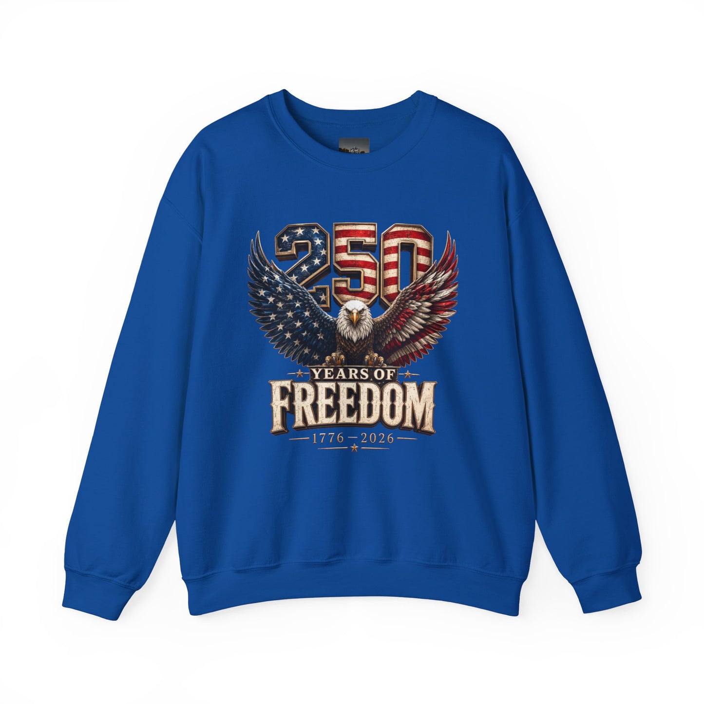 #250 250 Years of Freedom Eagle Patriotic American Flag Anniversary (1776–2026) Crewneck Sweatshirt