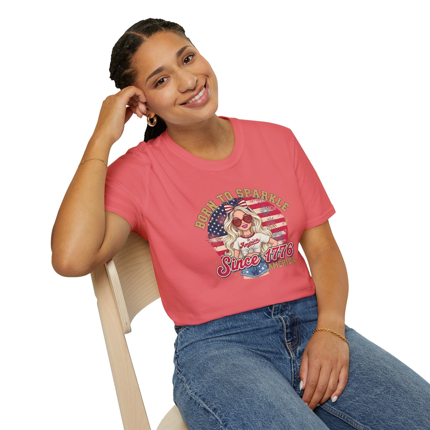 #250 "Born to Sparkle Since 1776" Patriotic T-Shirt