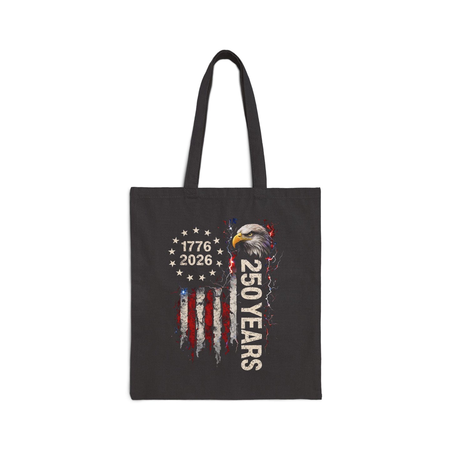 #250 1776-2026 250 Years USA Bicentennial Eagle Canvas Tote