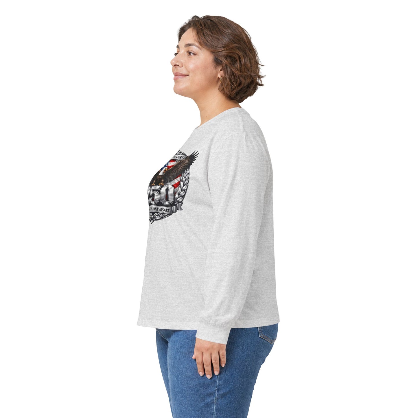#250 Patriotic Bald Eagle 250 United States Emblem Long Sleeve Tee