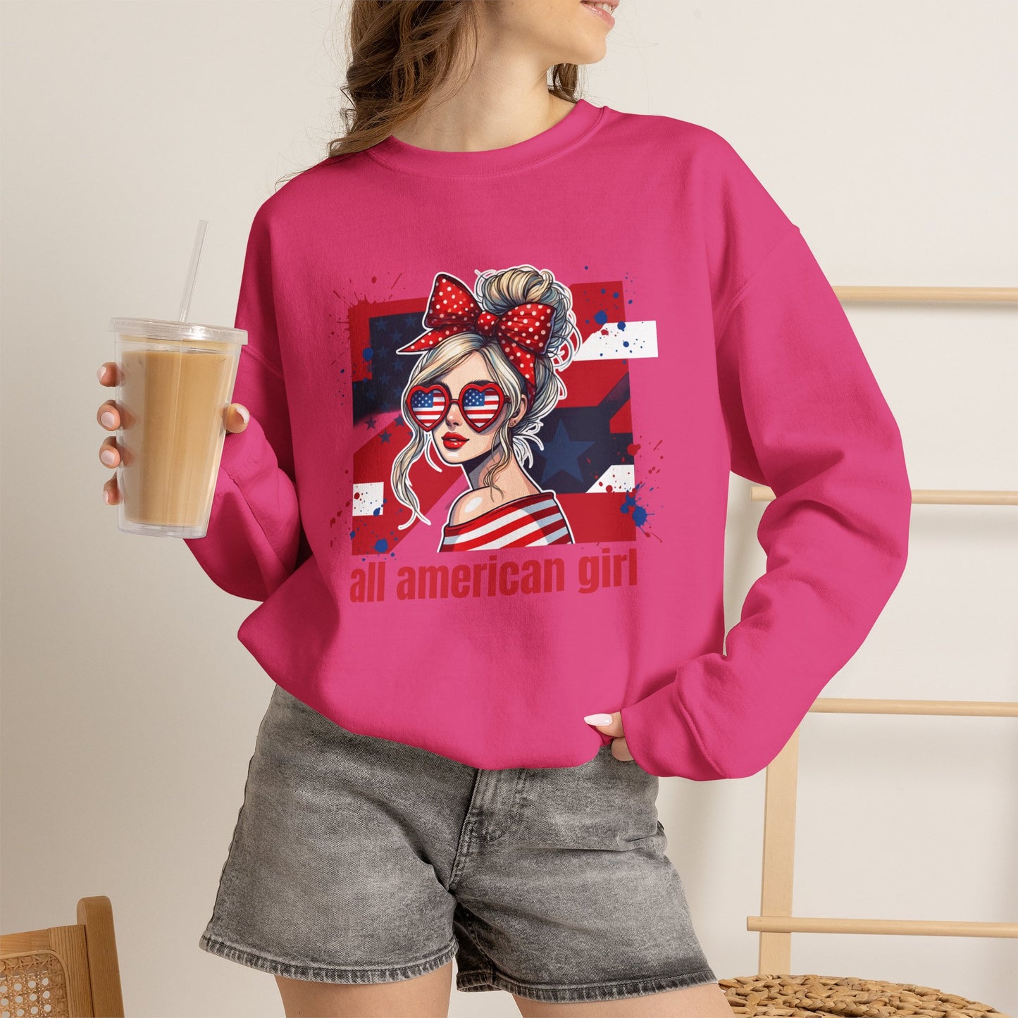 #250 All American Girl Patriotic Sweatshirt