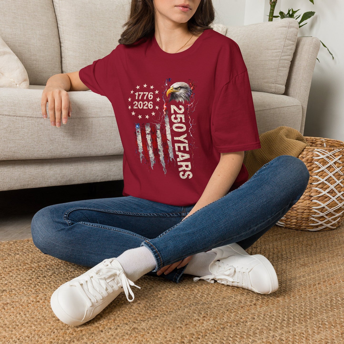 #250 1776-2026 250 Years USA Bicentennial Eagle T-Shirt