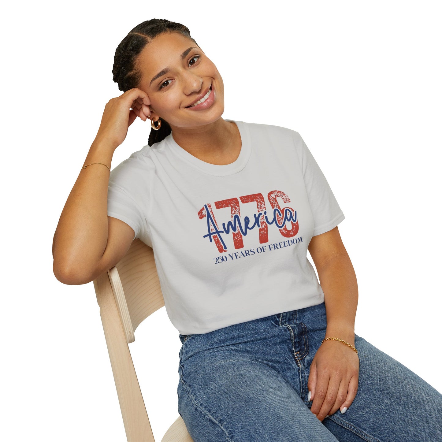 #250 1776 America: 250 Years of Freedom' Patriotic Independence Day Soft-Style Tee