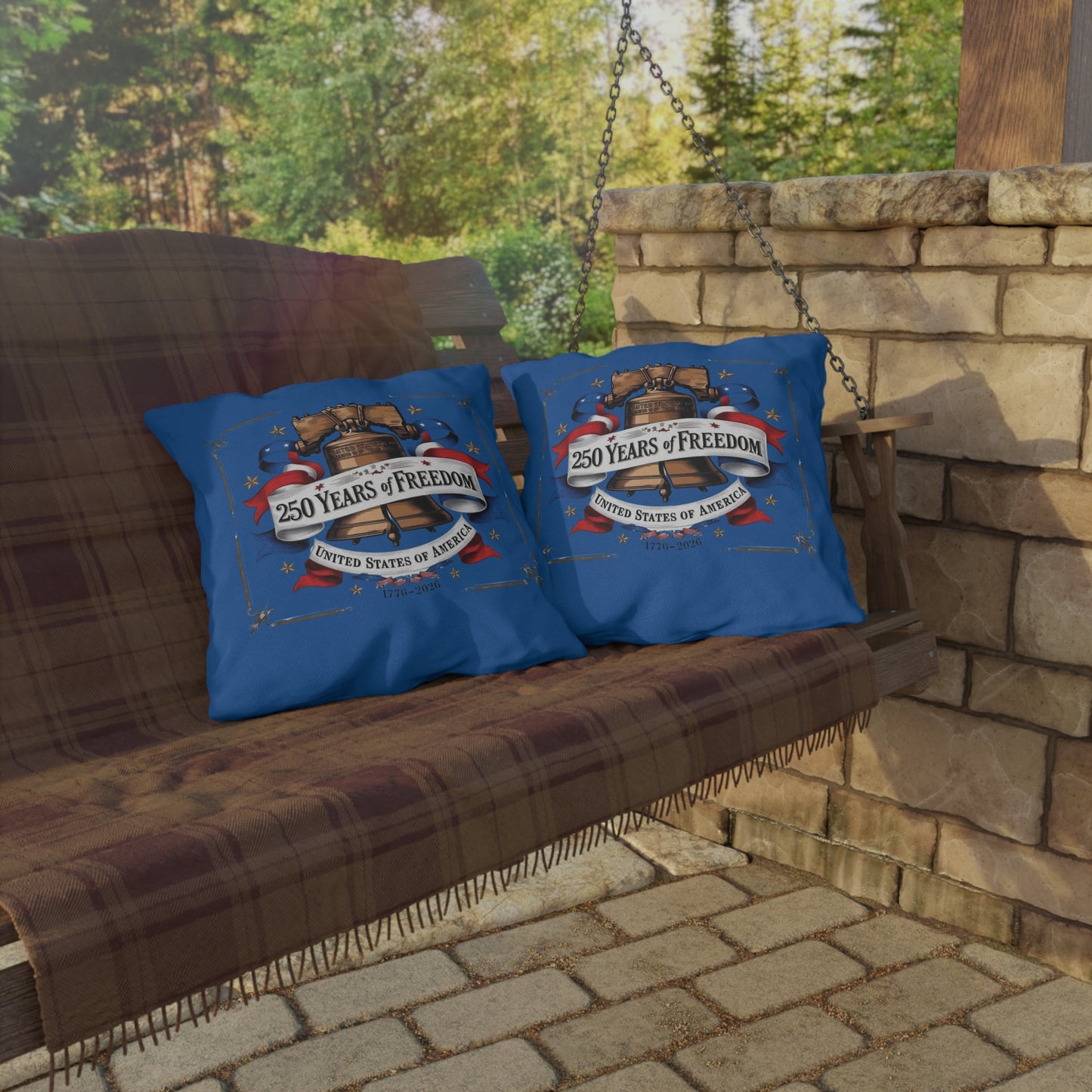 #250 250 Years of Freedom Liberty Bell Outdoor Throw Pillow