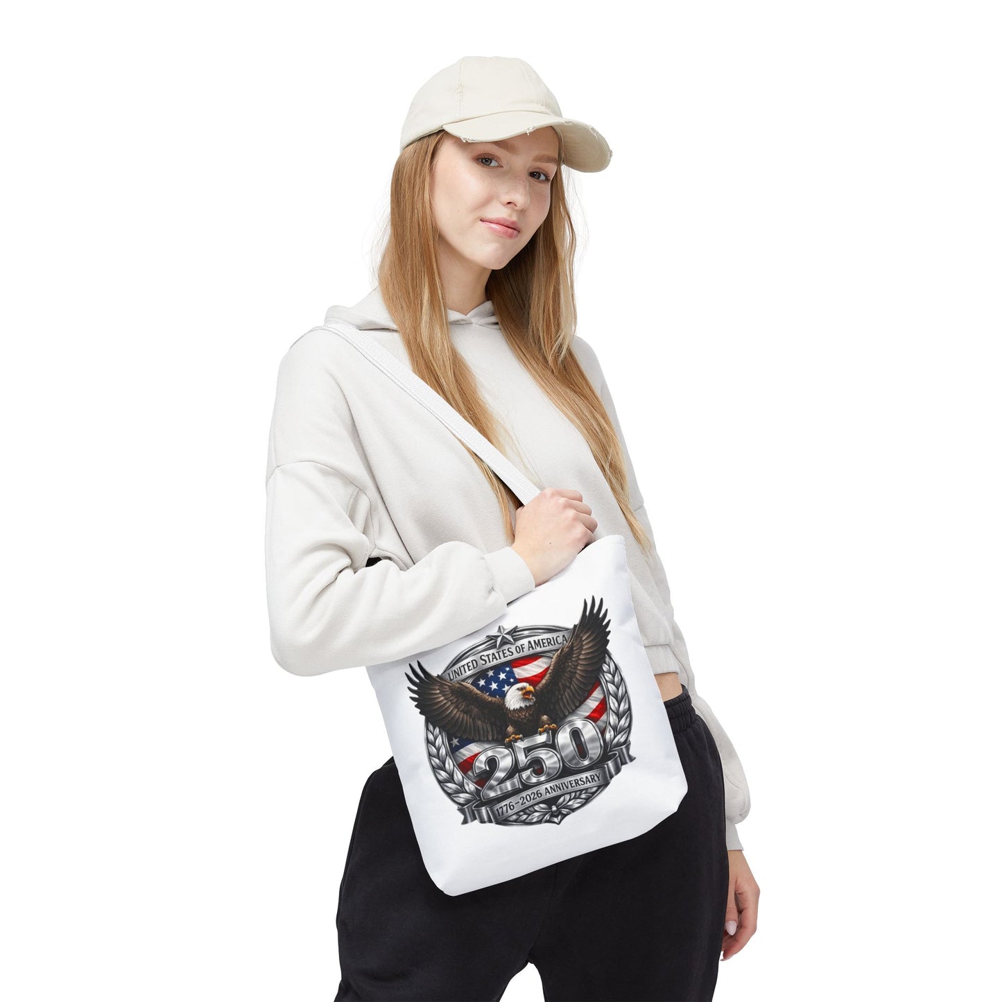 #250 Patriotic Bald Eagle 250 United States Emblem Tote Bag