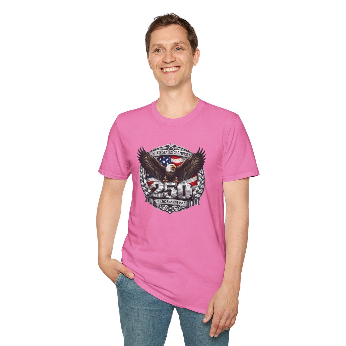 #250 Patriotic Bald Eagle 250 United States Emblem T-Shirt