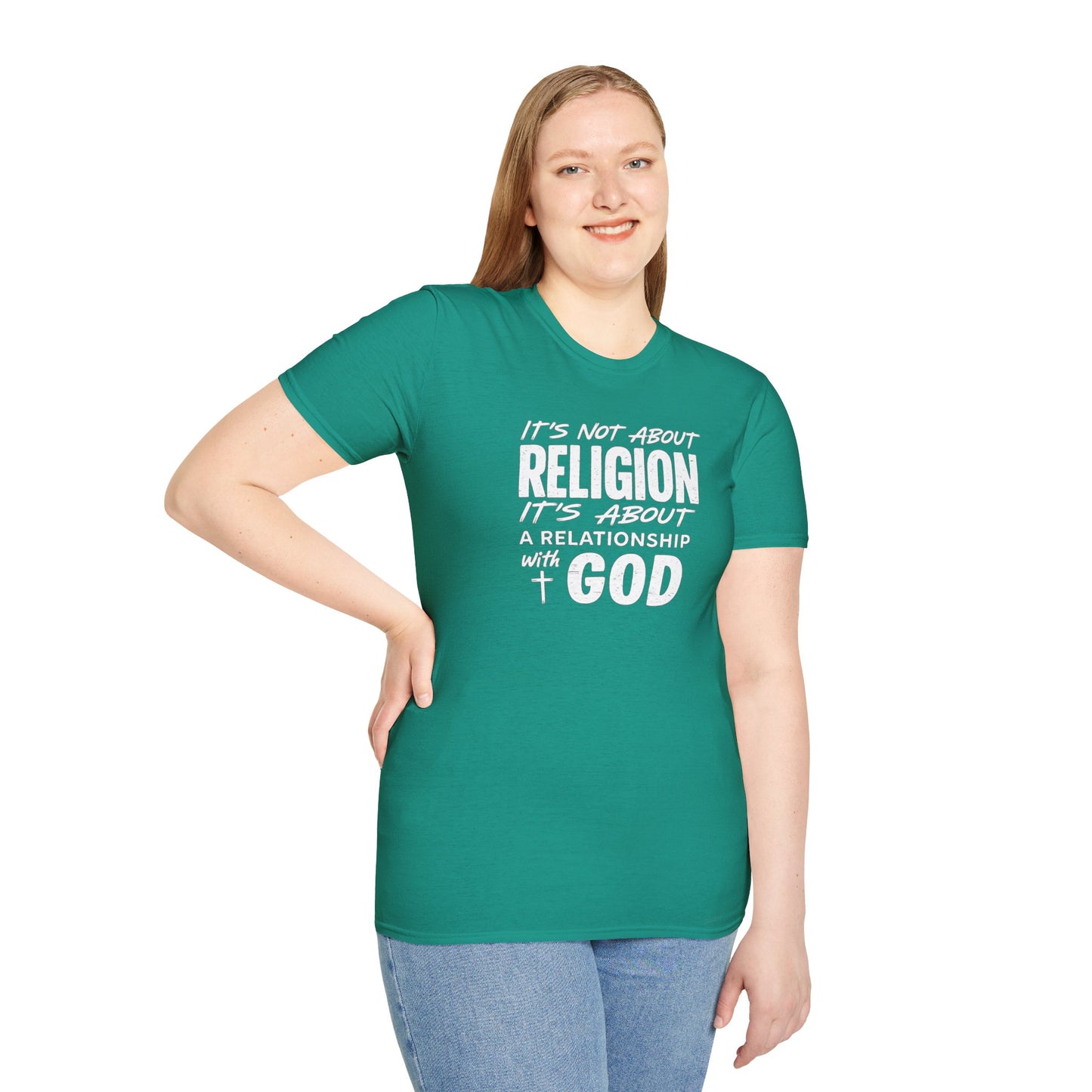 It's Not About Religion, It's About a Relationship with God - Christian Message T-Shirt