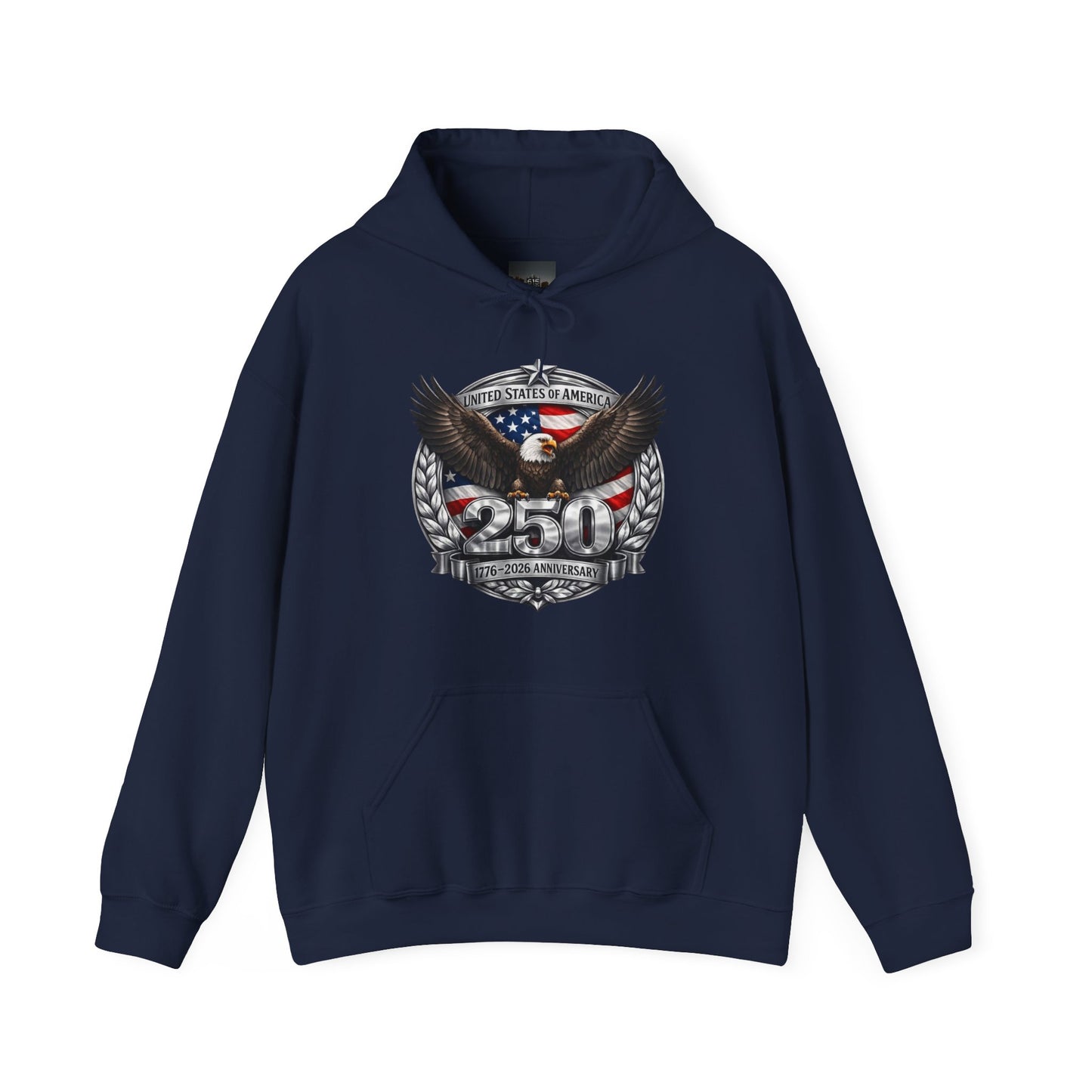 #250 Patriotic Bald Eagle 250 United States Emblem Hoodie