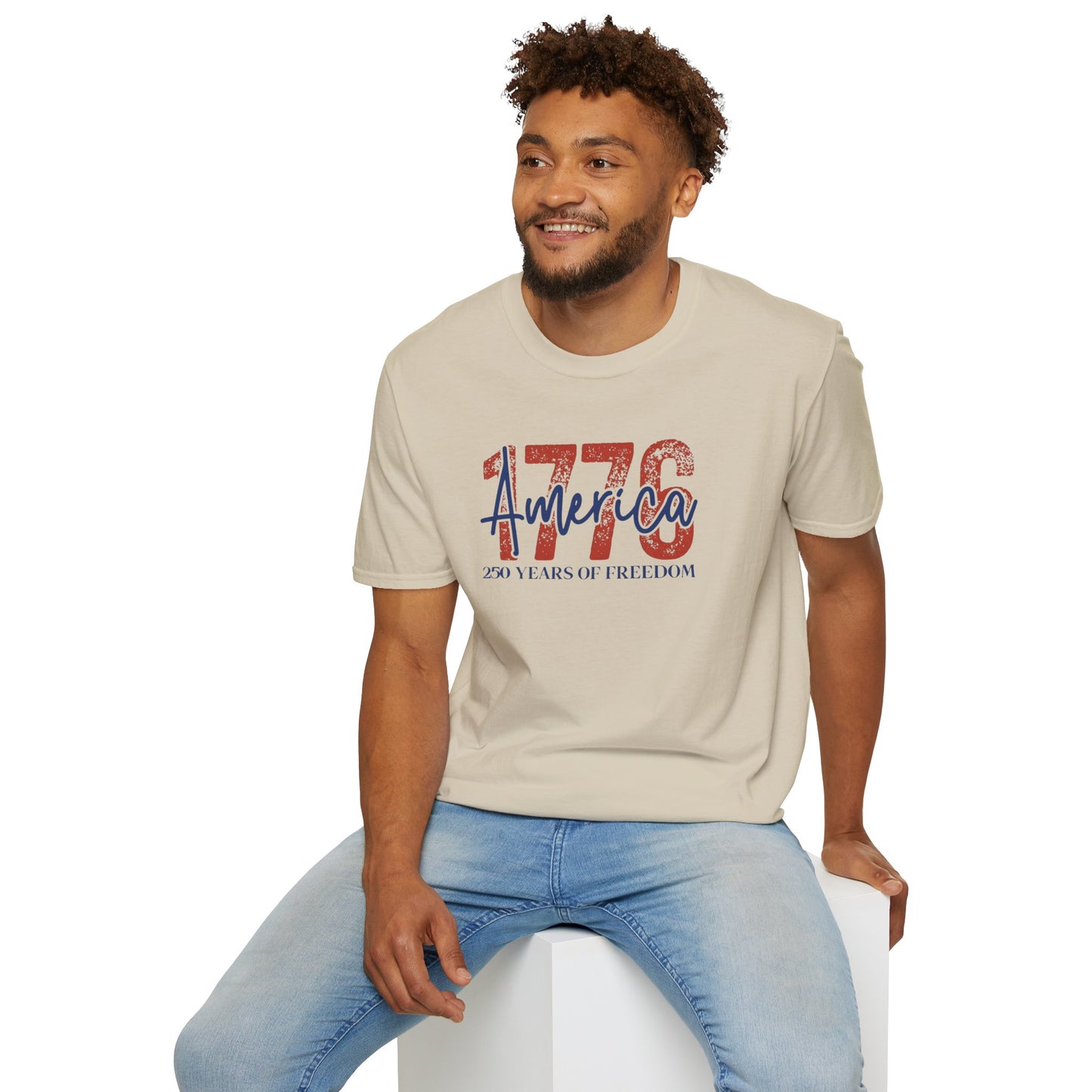 #250 1776 America: 250 Years of Freedom' Patriotic Independence Day Soft-Style Tee