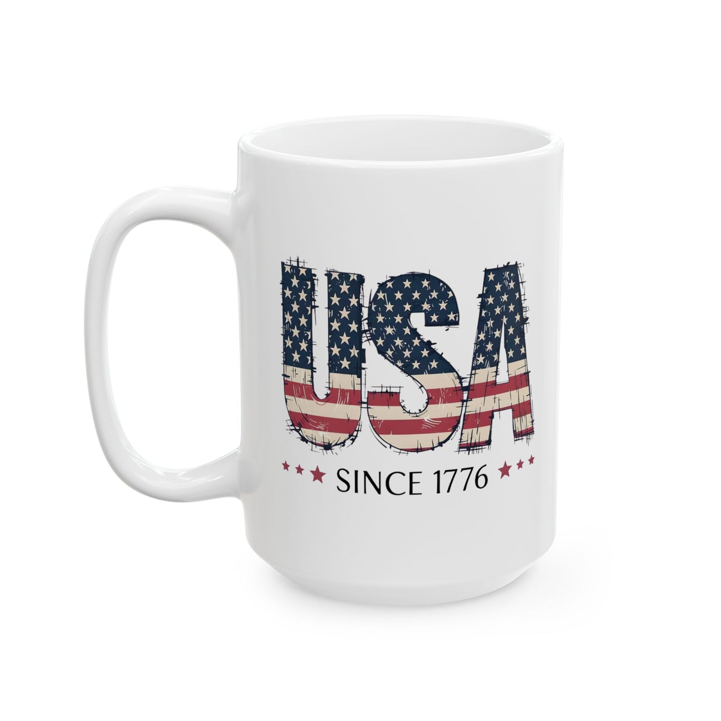 #250 USA Flag "USA Since 1776" Patriotic 'Ceramic Mug Coffee Cup (11oz, 15oz)
