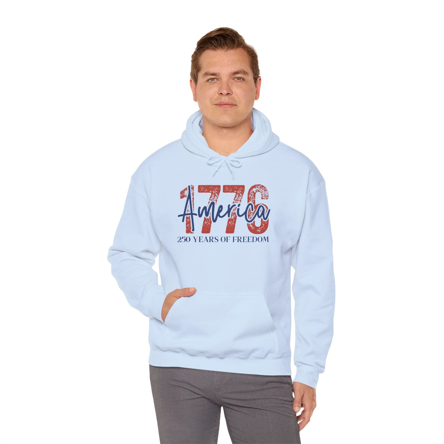#250 1776 America: 250 Years of Freedom' Patriotic Independence Day Hoodie