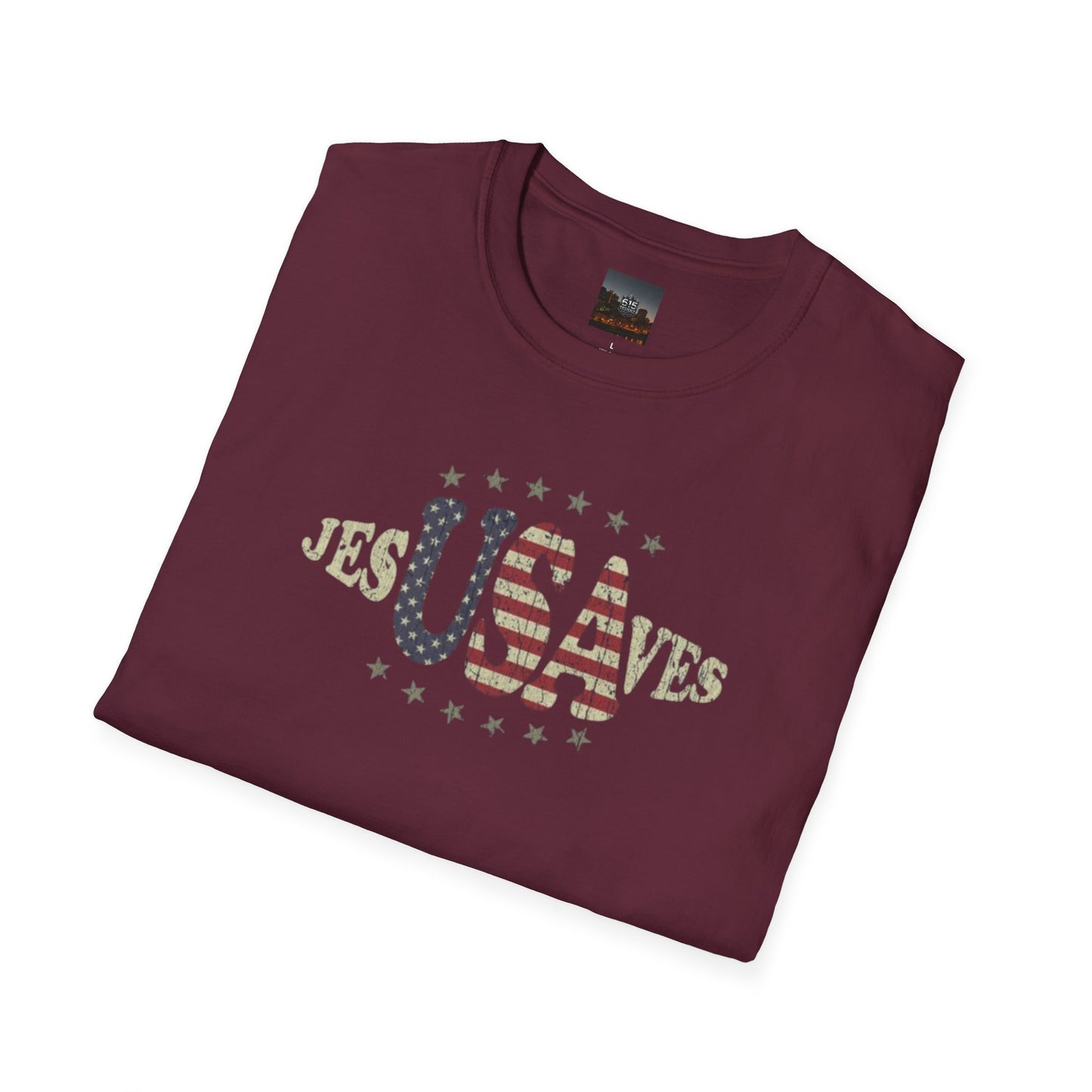 JesUSAves Patriotic T-Shirt — American Flag Christian Faith Tee