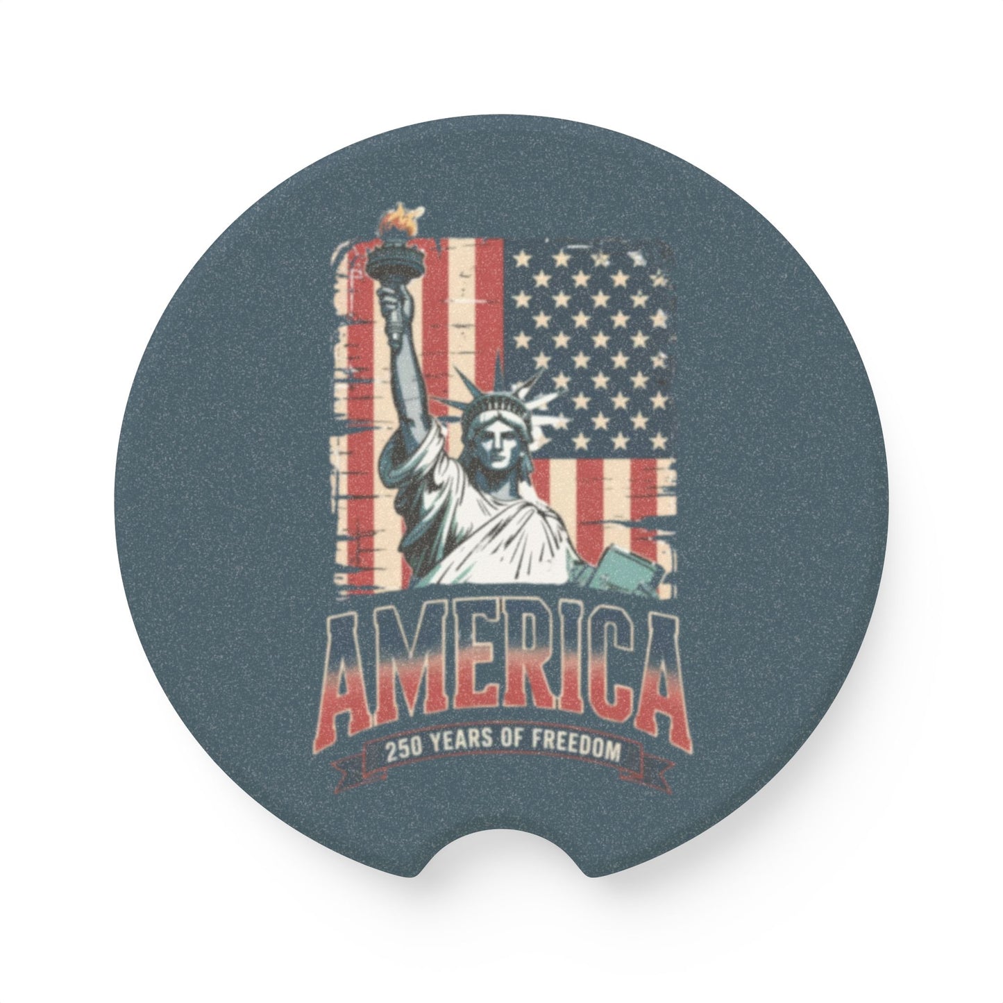#250 Statue of Liberty American Flag 'America' Patriotic Independence Day Car Coaster Insert