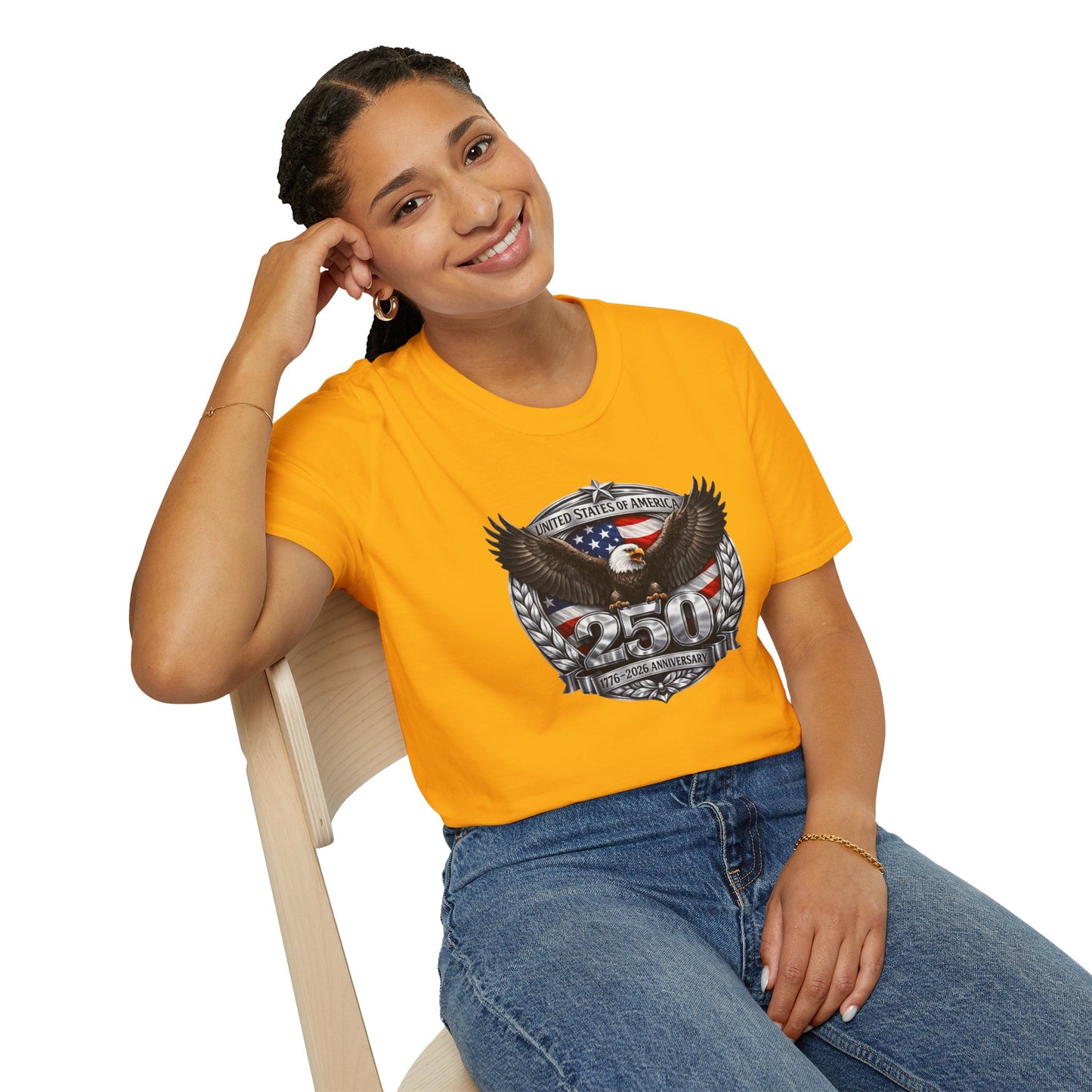 #250 Patriotic Bald Eagle 250 United States Emblem T-Shirt