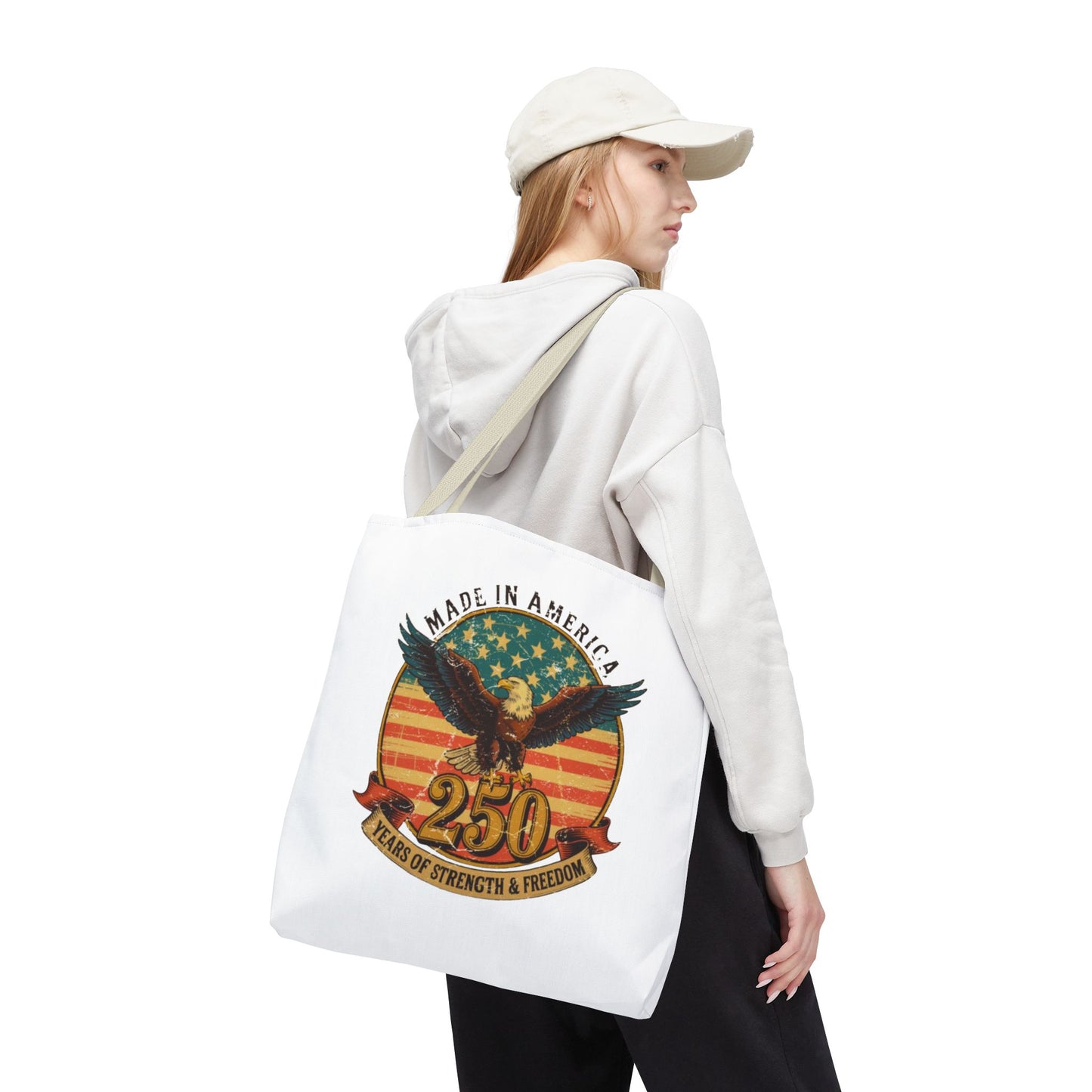 #250 Made in America Eagle 250th Anniversary Patriotic Tote Bag