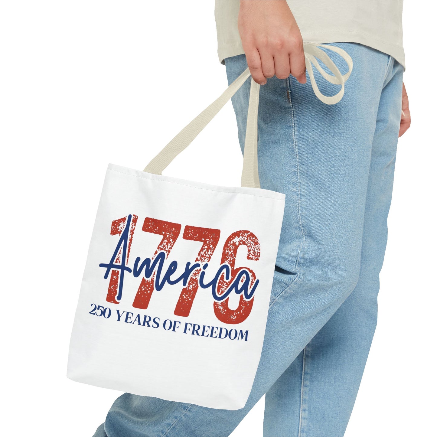 #250 1776 America: 250 Years of Freedom' Patriotic Independence Day Tote Bag