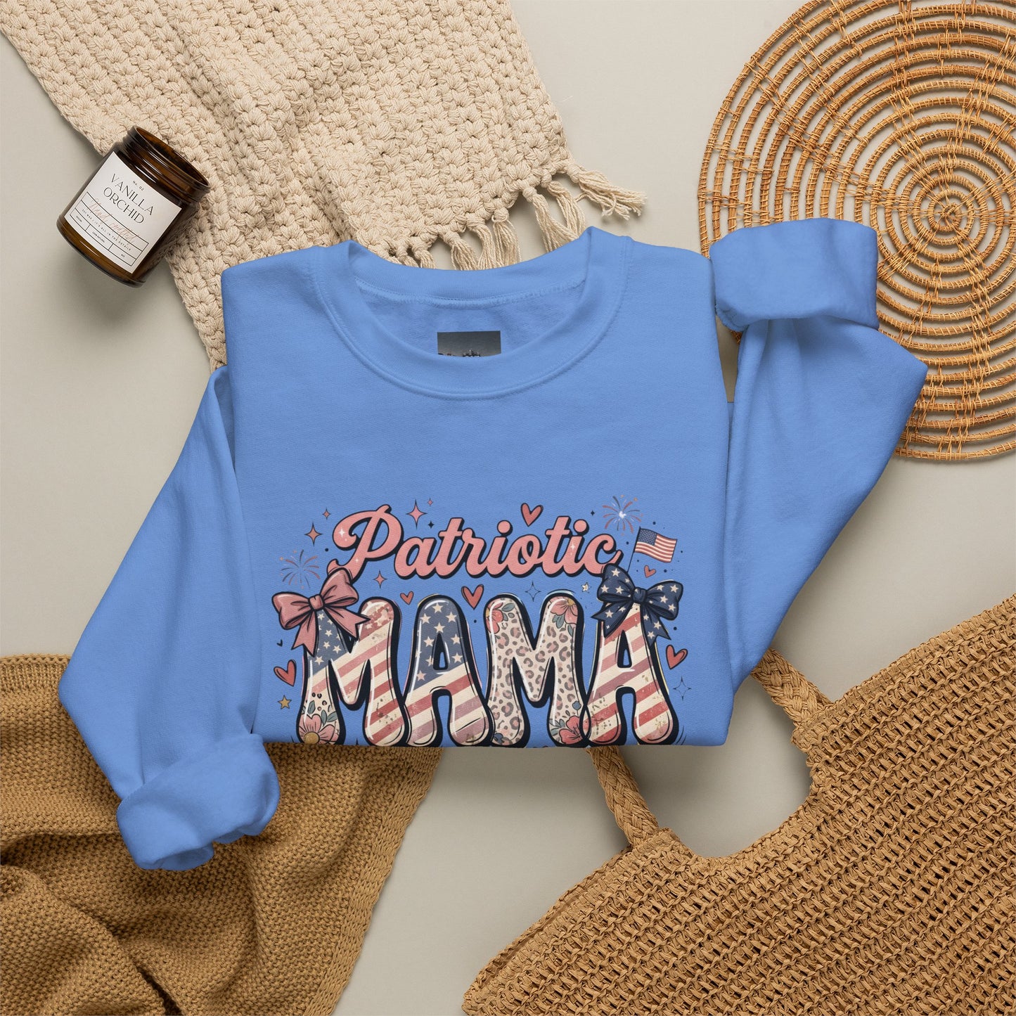 #250 Patriotic Mama 1776–2026 American Flag Sweatshirt