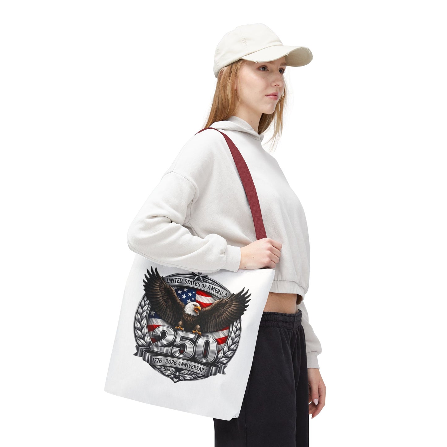 #250 Patriotic Bald Eagle 250 United States Emblem Tote Bag
