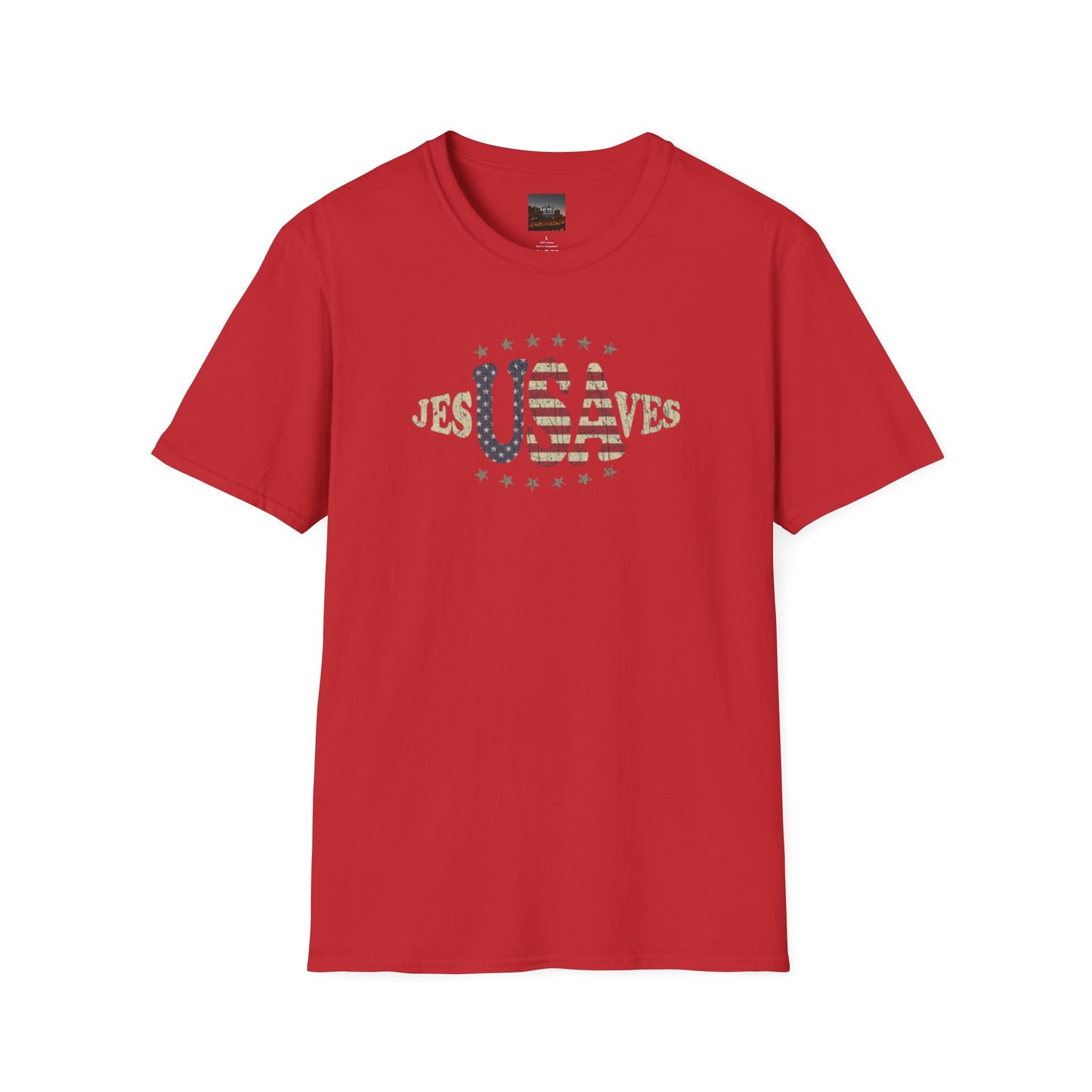 JesUSAves Patriotic T-Shirt — American Flag Christian Faith Tee