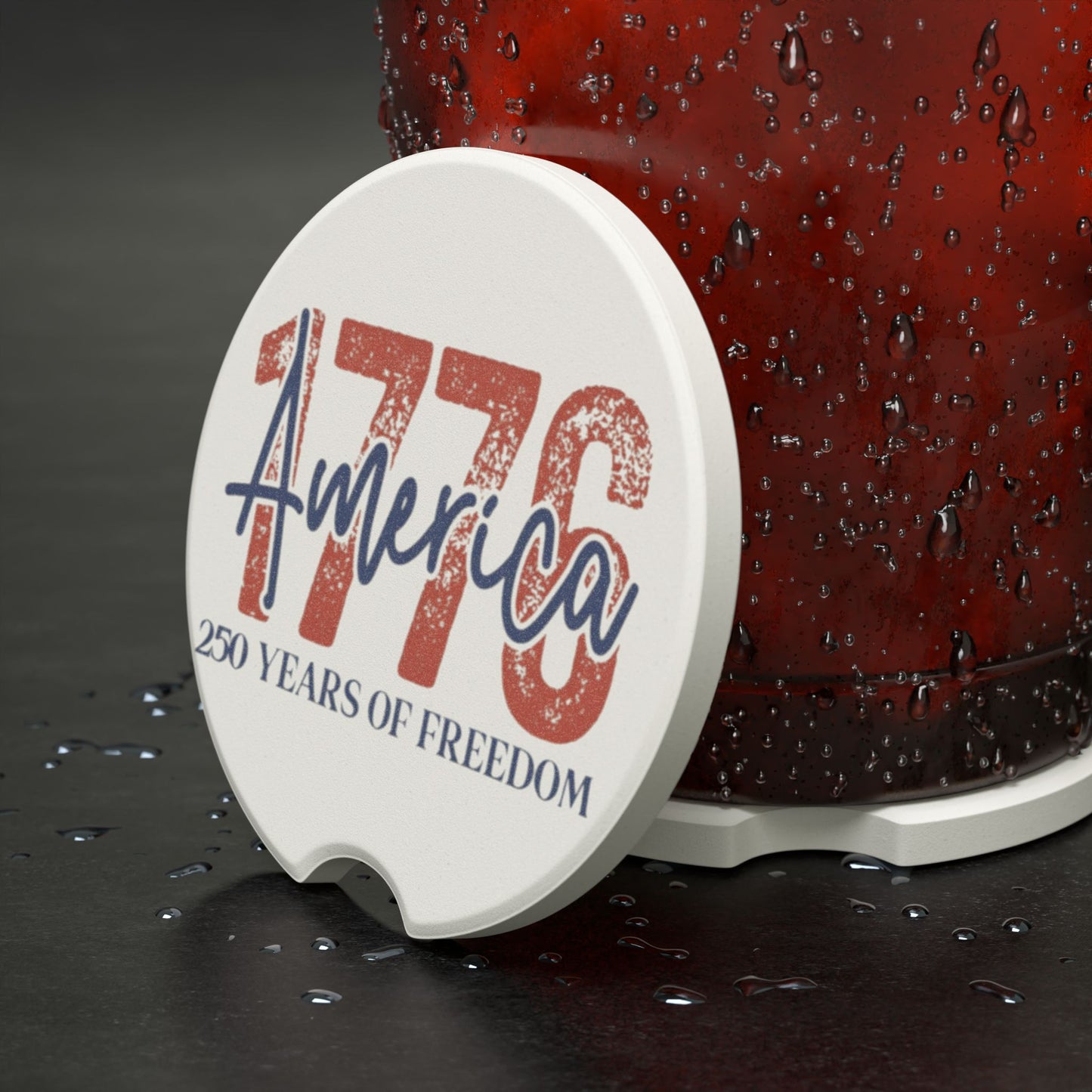 #250 1776 America: 250 Years of Freedom' Patriotic Independence Day Car Coaster Insert