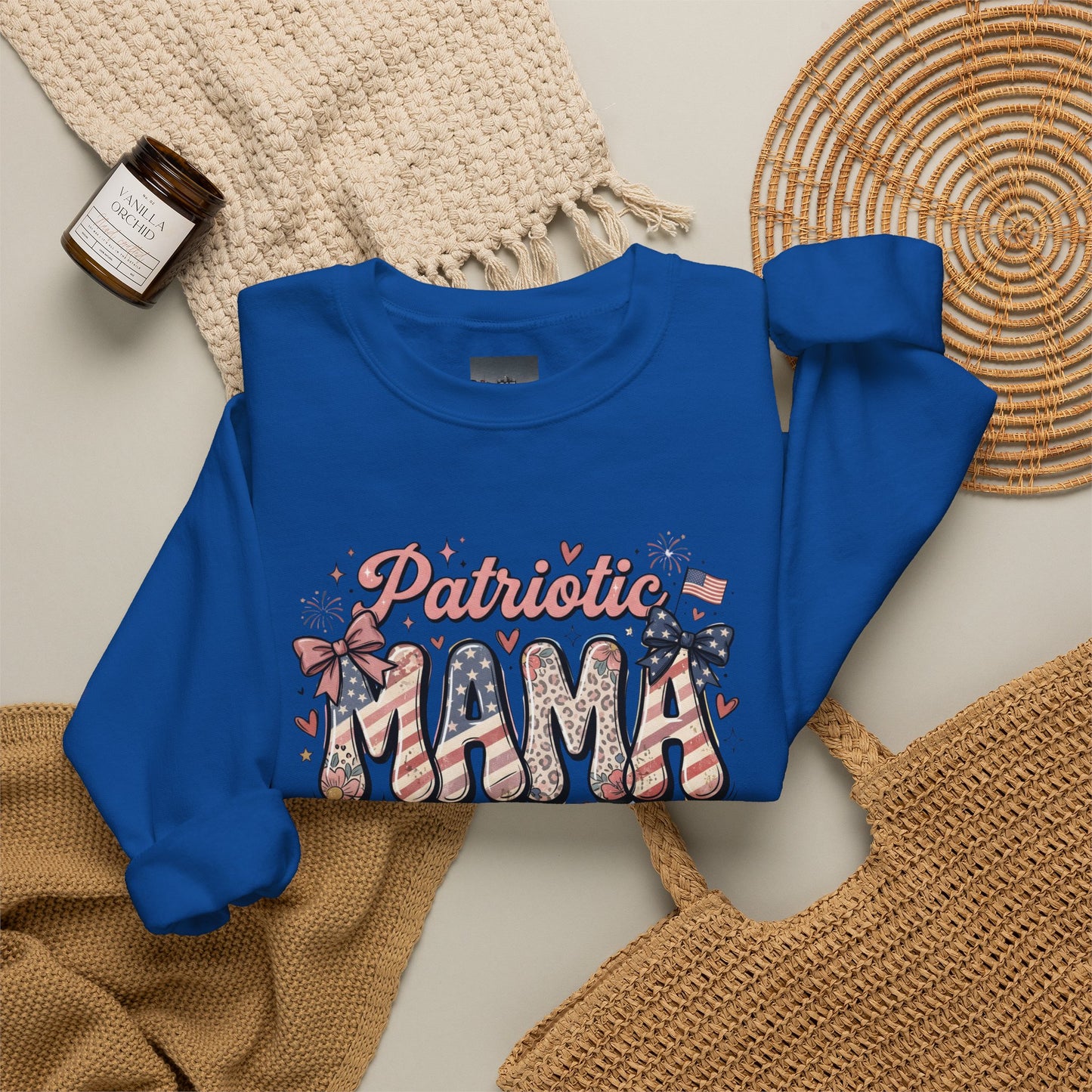 #250 Patriotic Mama 1776–2026 American Flag Sweatshirt