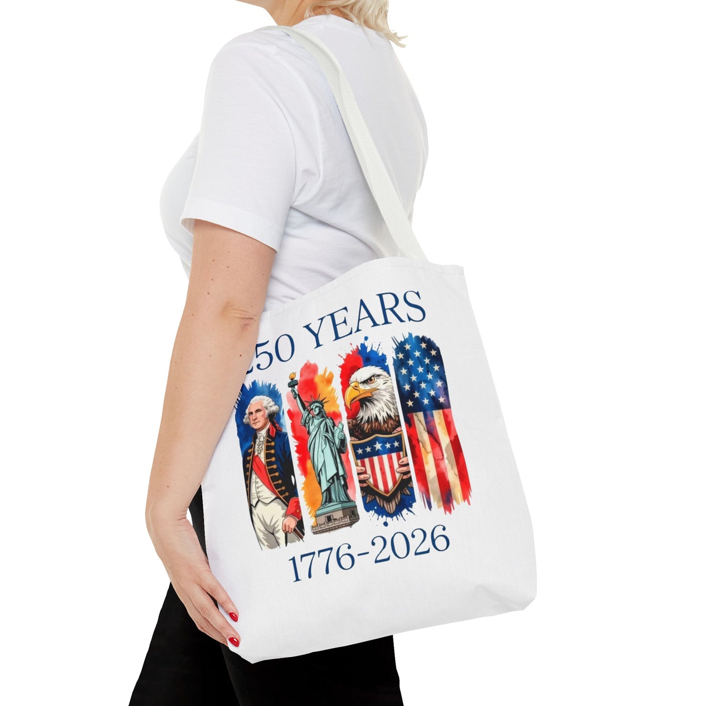 #250 250 Years American History Celebration 1776–2026 Patriotic Tote Bag
