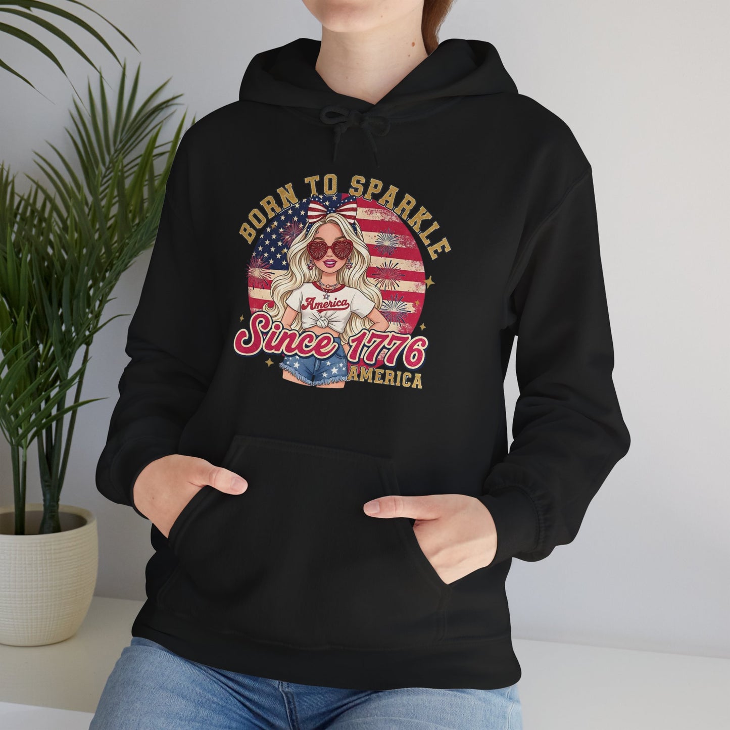 #250 "Born to Sparkle Since 1776" Patriotic Hoodie