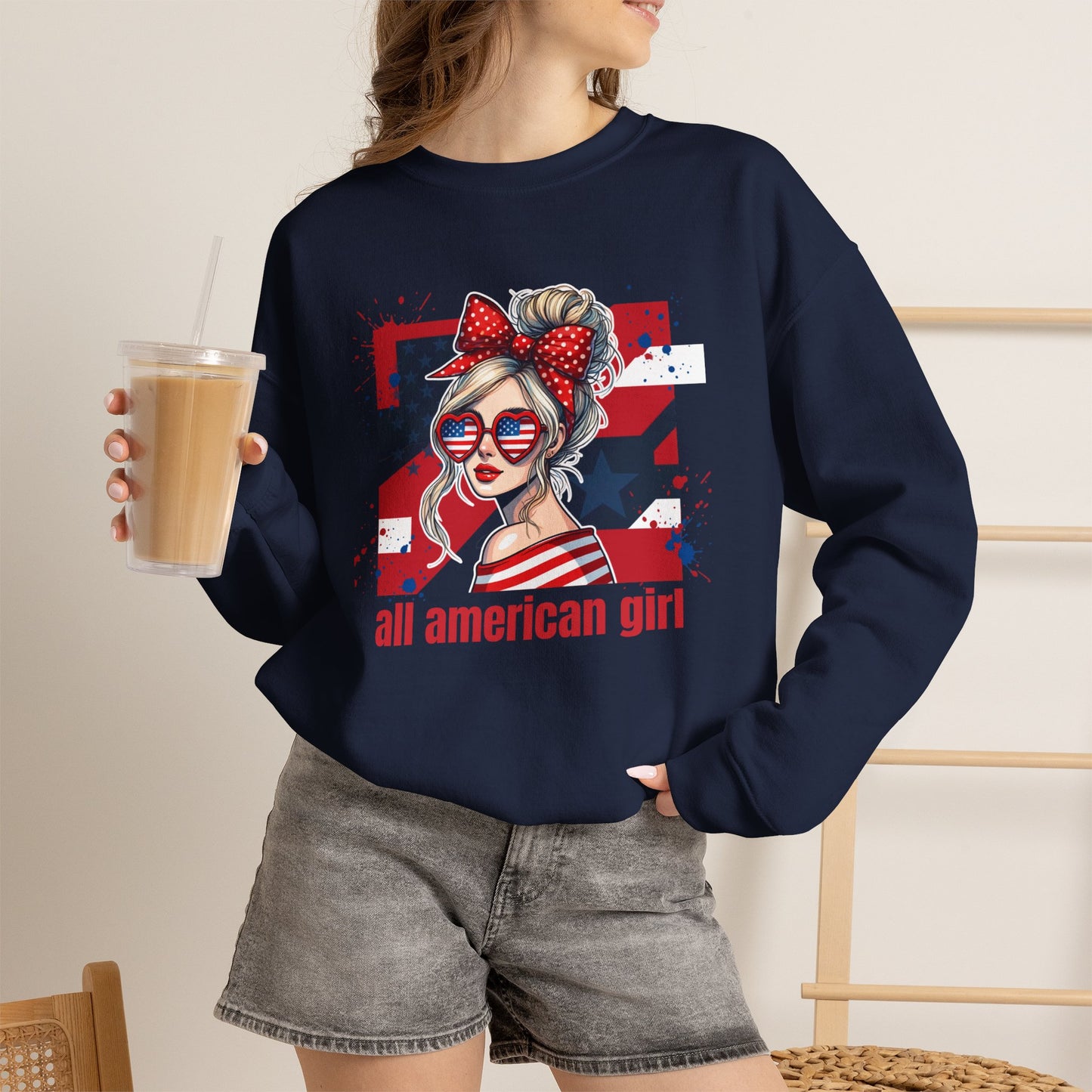 #250 All American Girl Patriotic Sweatshirt