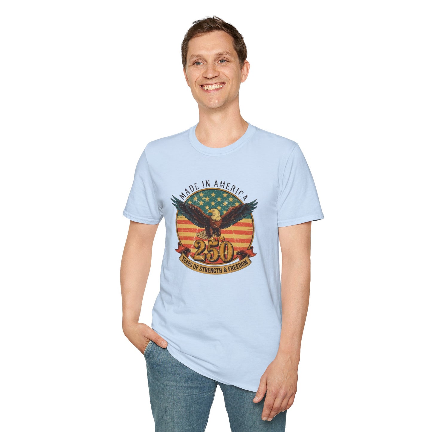 #250 Made in America Eagle 250th Anniversary Patriotic T-Shirt