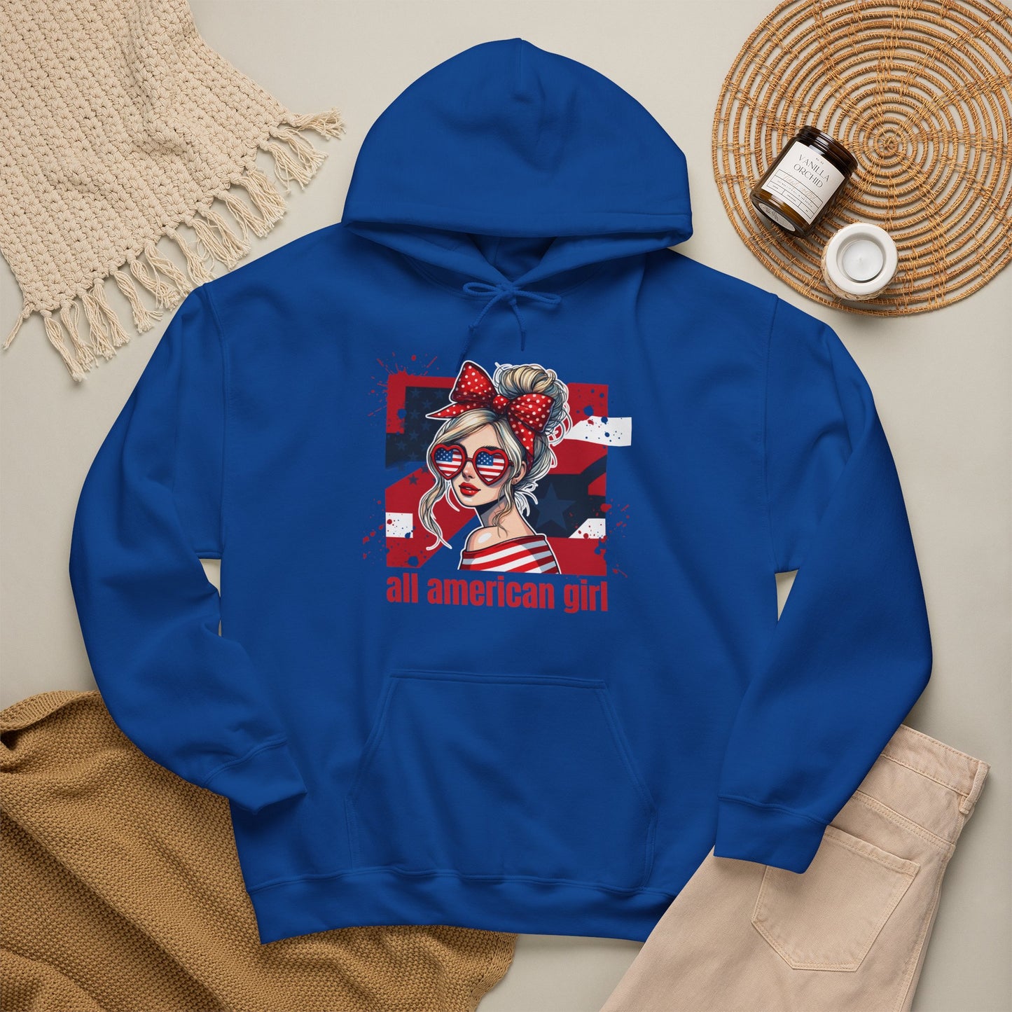 #250 All American Girl Patriotic Hoodie