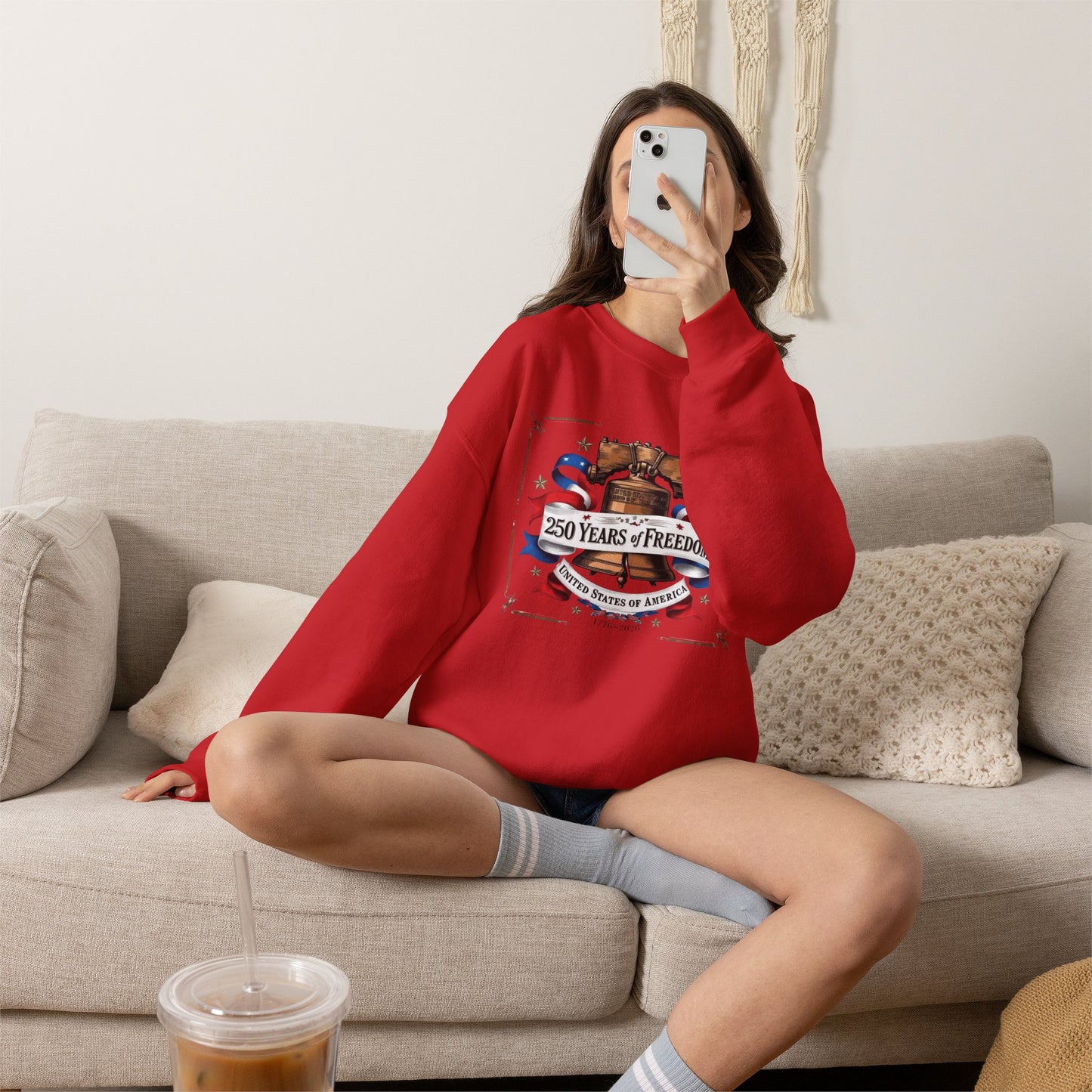 #250 250 Years of Freedom Liberty Bell Crewneck Sweatshirt