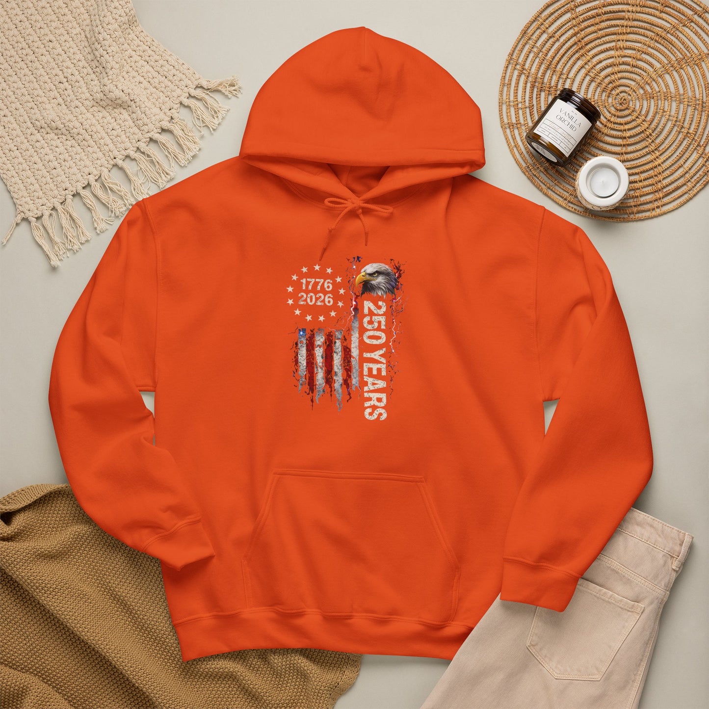 #250 1776-2026 250 Years USA Bicentennial Eagle Hoodie
