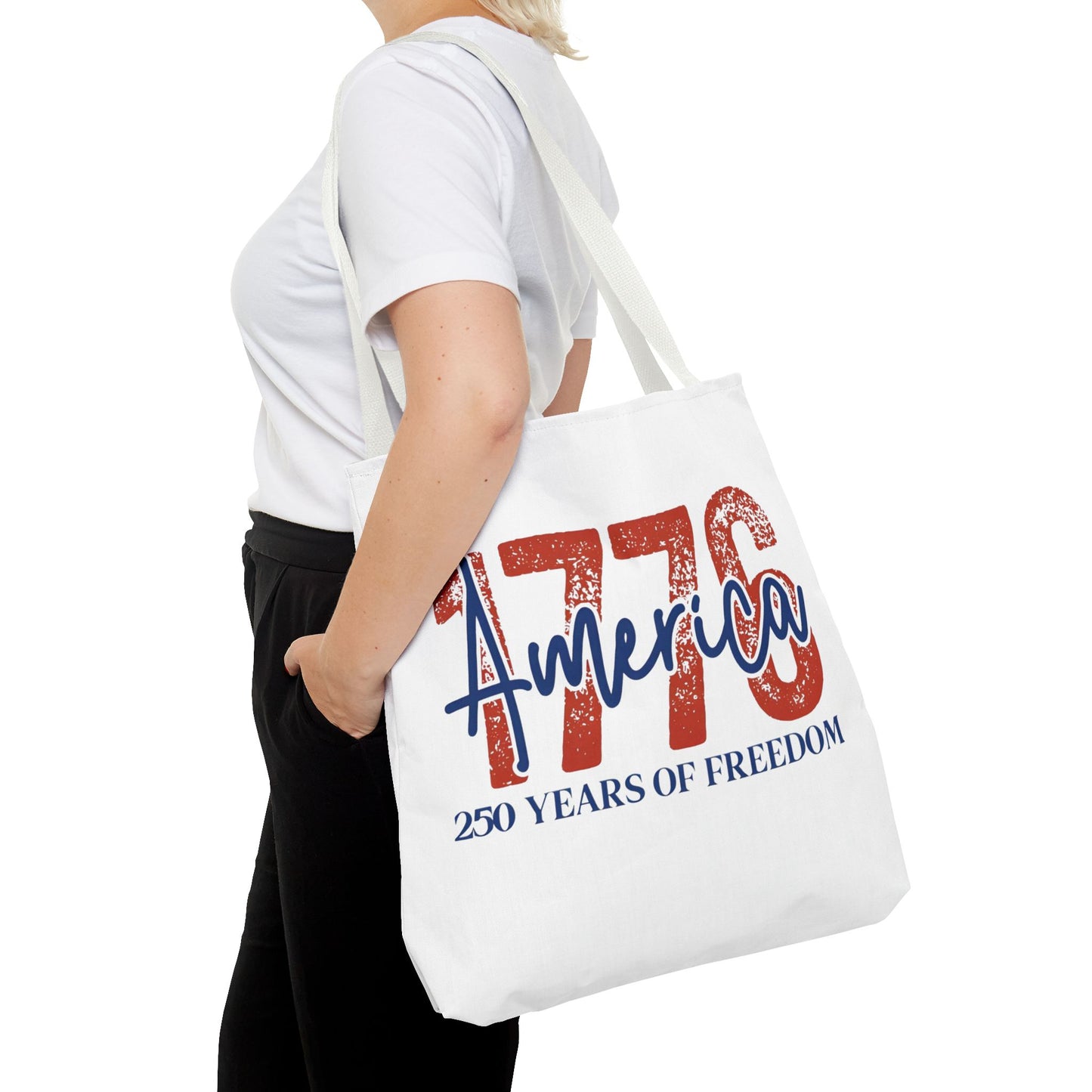 #250 1776 America: 250 Years of Freedom' Patriotic Independence Day Tote Bag