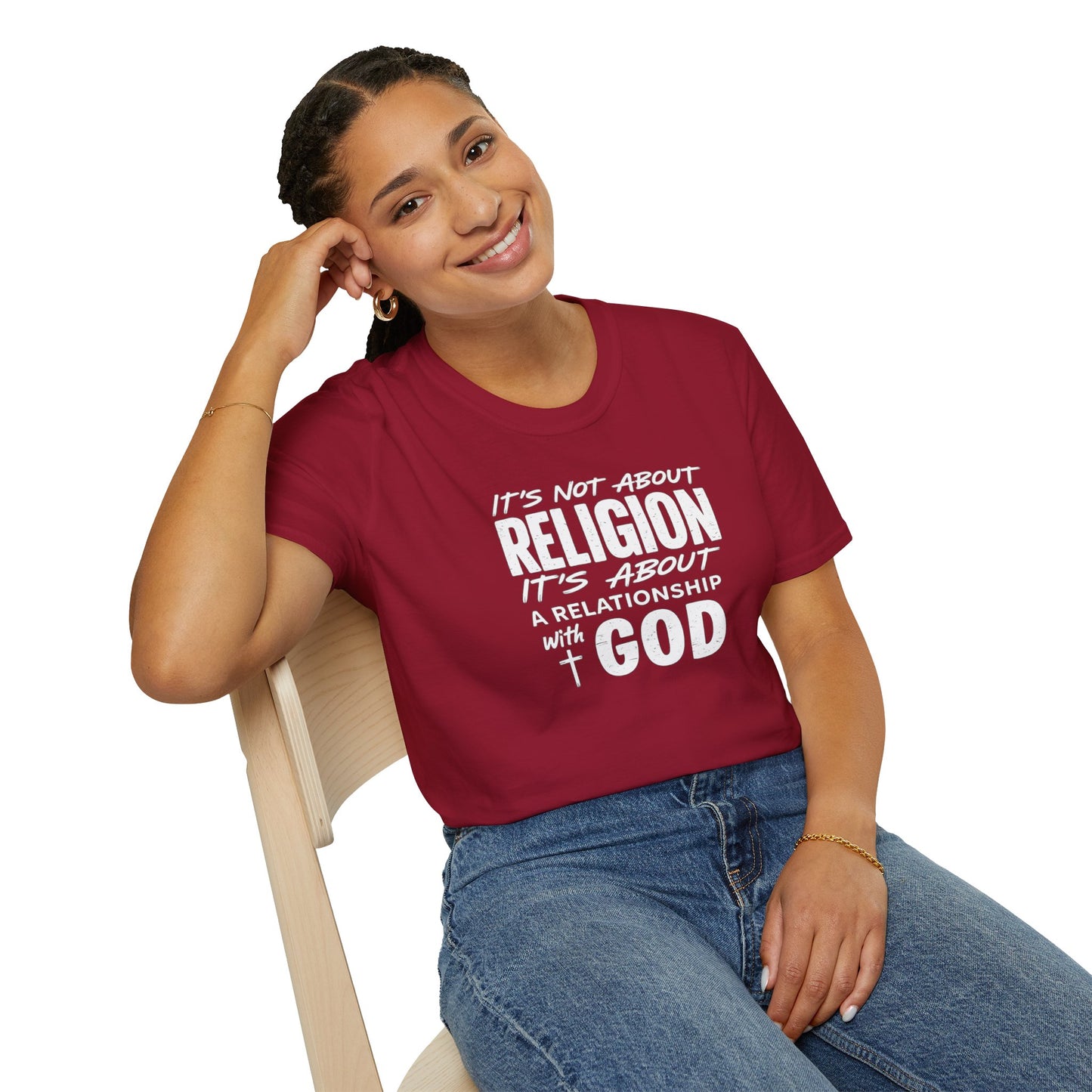 It's Not About Religion, It's About a Relationship with God - Christian Message T-Shirt