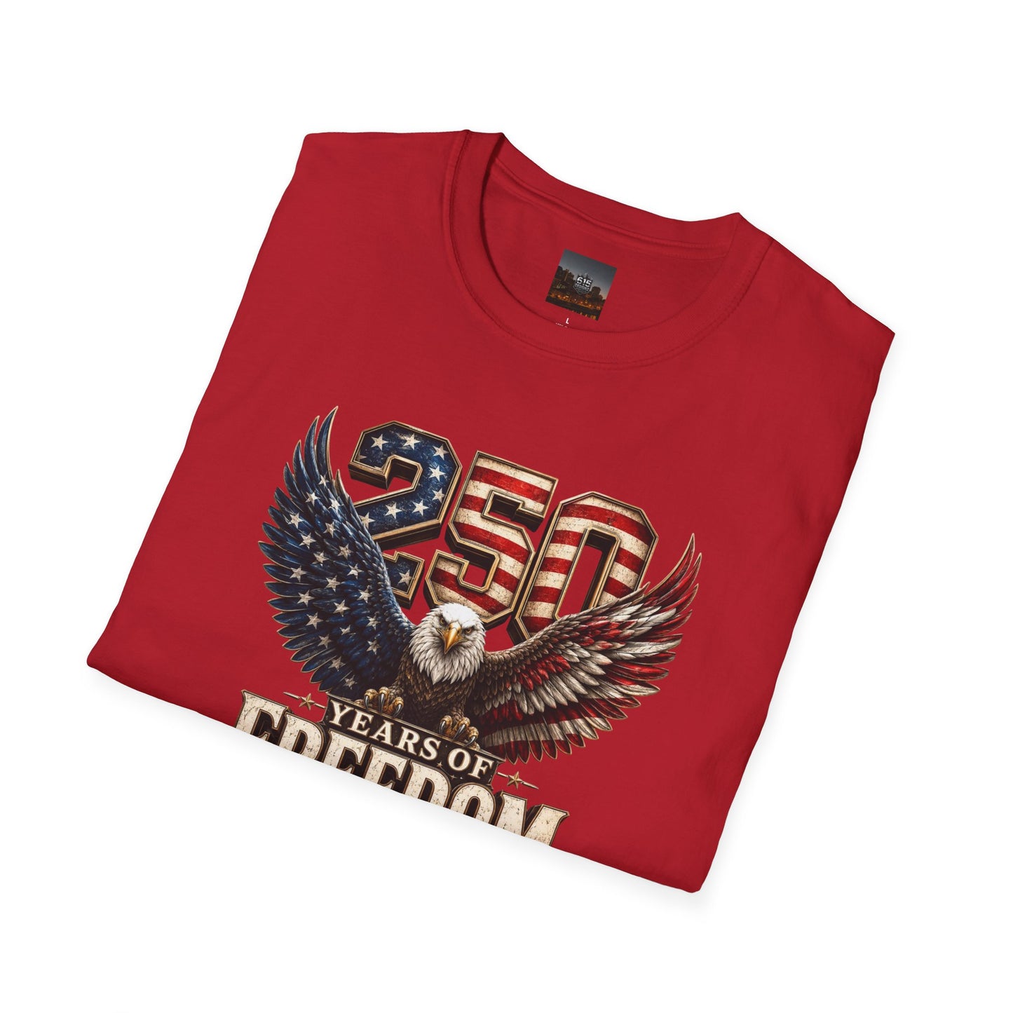 #250 250 Years of Freedom Eagle Patriotic American Flag Anniversary (1776–2026) T-Shirt