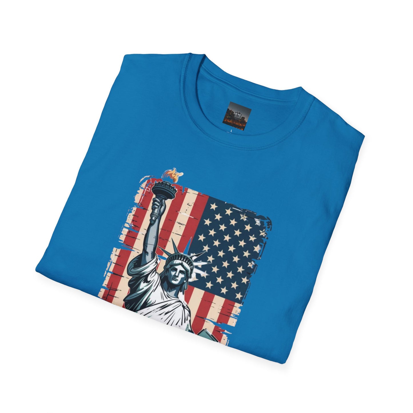 #250 Statue of Liberty American Flag 'America' Patriotic Independence Day T‑Shirt