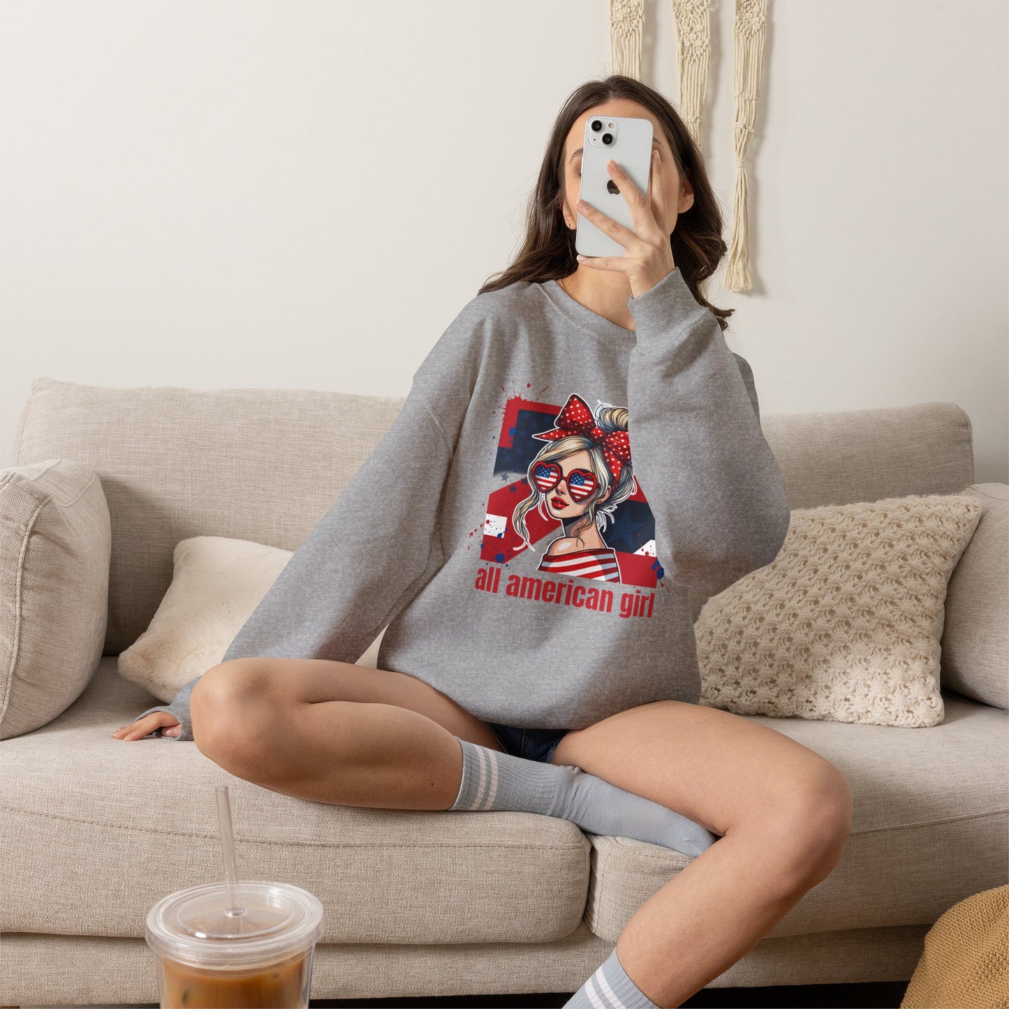 #250 All American Girl Patriotic Sweatshirt