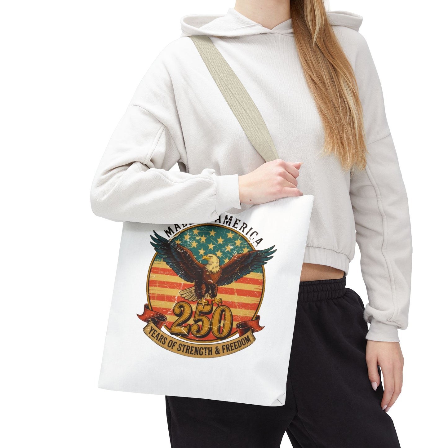 #250 Made in America Eagle 250th Anniversary Patriotic Tote Bag