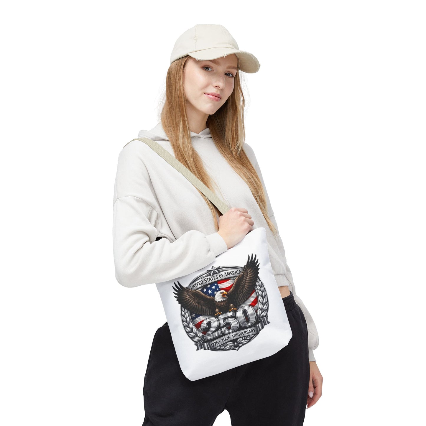 #250 Patriotic Bald Eagle 250 United States Emblem Tote Bag