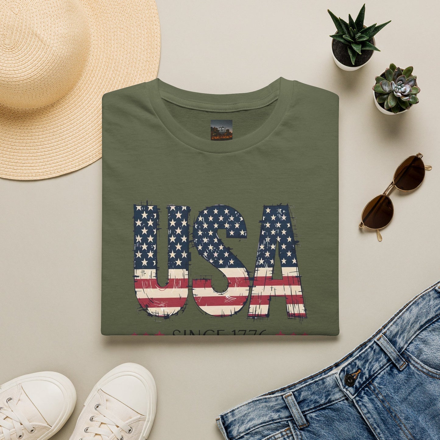 #250 USA Flag "USA Since 1776" Patriotic T-Shirt