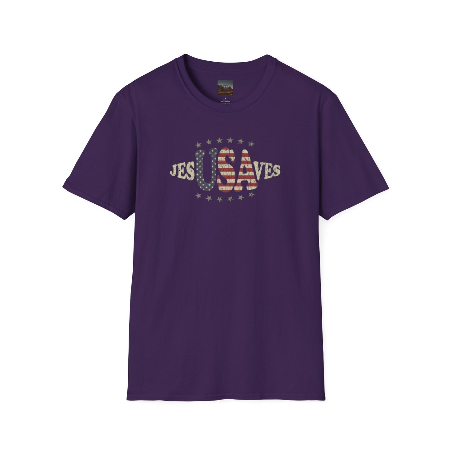 JesUSAves Patriotic T-Shirt — American Flag Christian Faith Tee