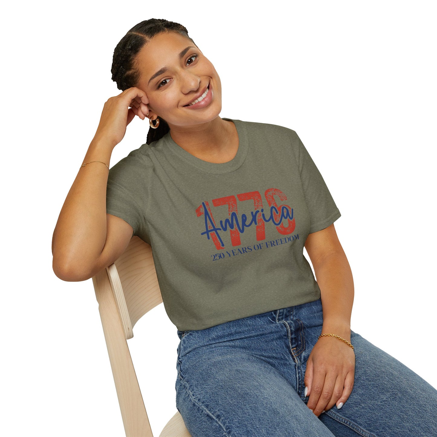 #250 1776 America: 250 Years of Freedom' Patriotic Independence Day Soft-Style Tee