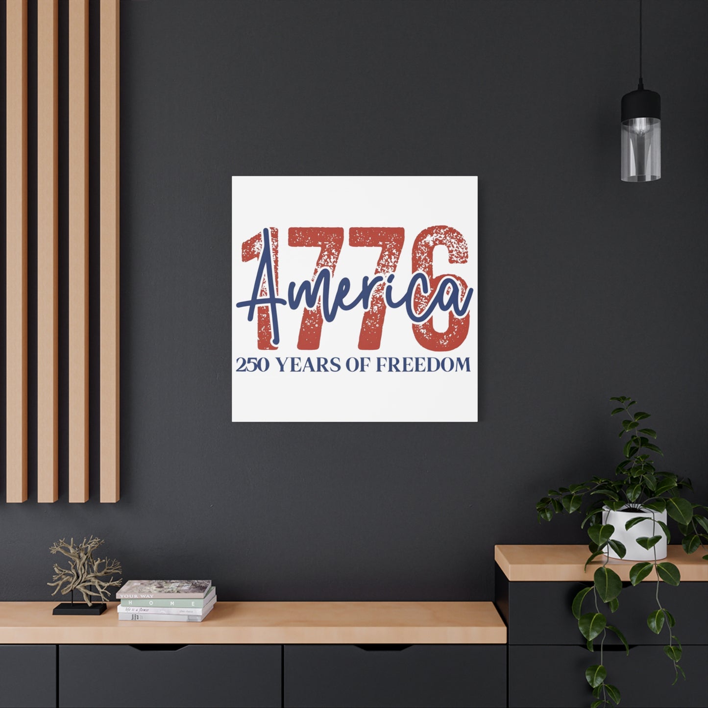 #250 1776 America: 250 Years of Freedom' Patriotic Independence Day Matte Canvas Wall Art