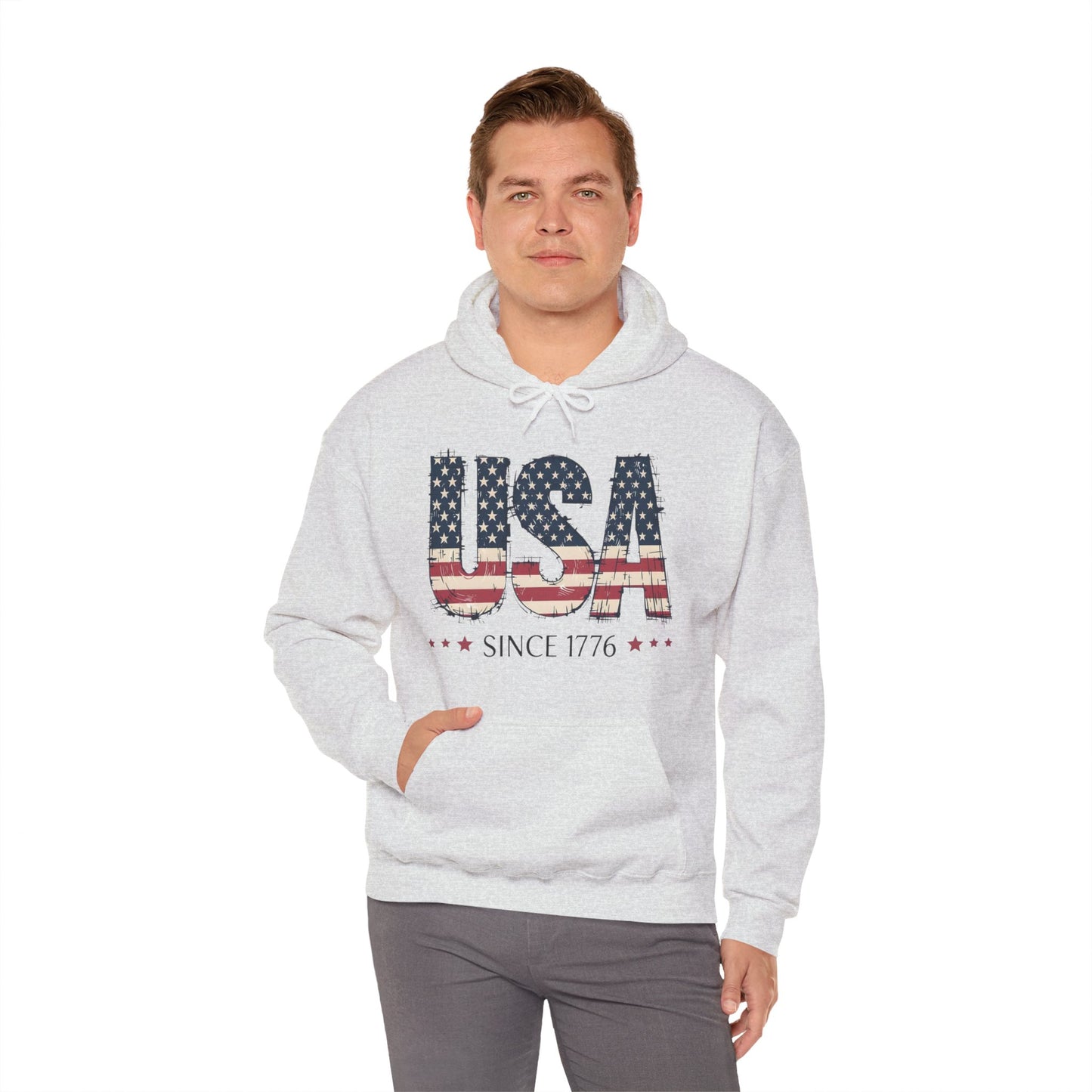 #250 USA Flag "USA Since 1776" Patriotic Hoodie