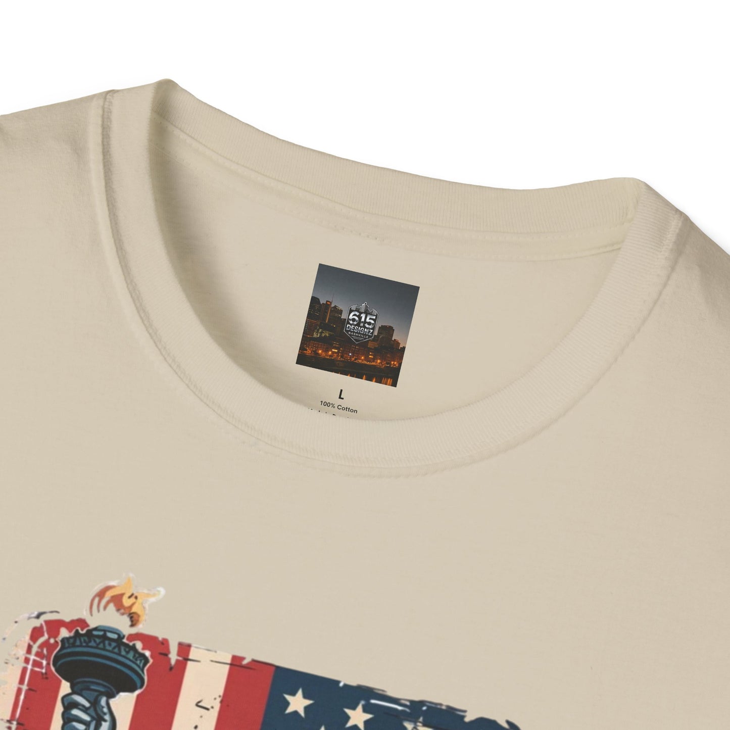 #250 Statue of Liberty American Flag 'America' Patriotic Independence Day T‑Shirt