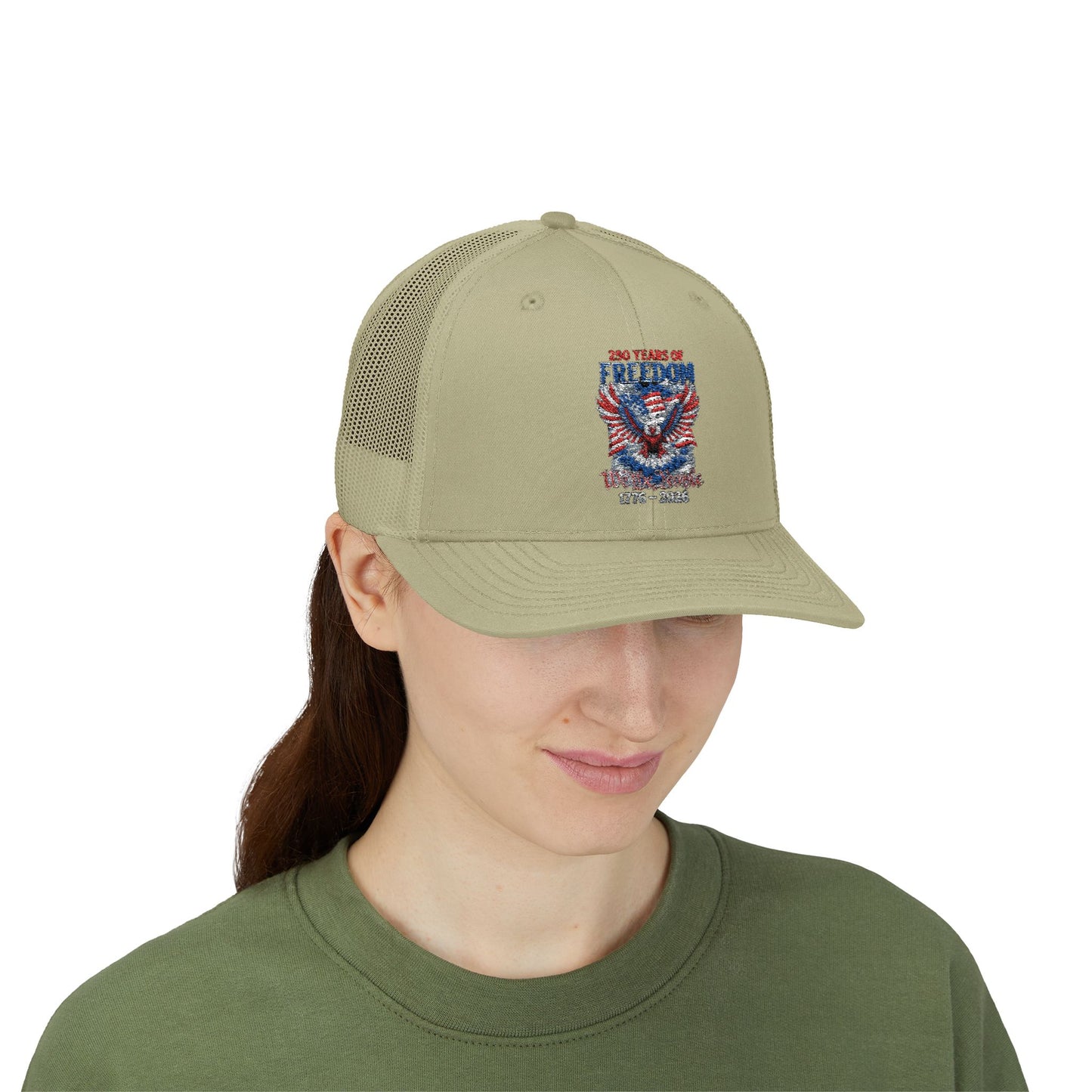 #250 250 Years of Freedom 1776–2026 Eagle Snapback Trucker Cap