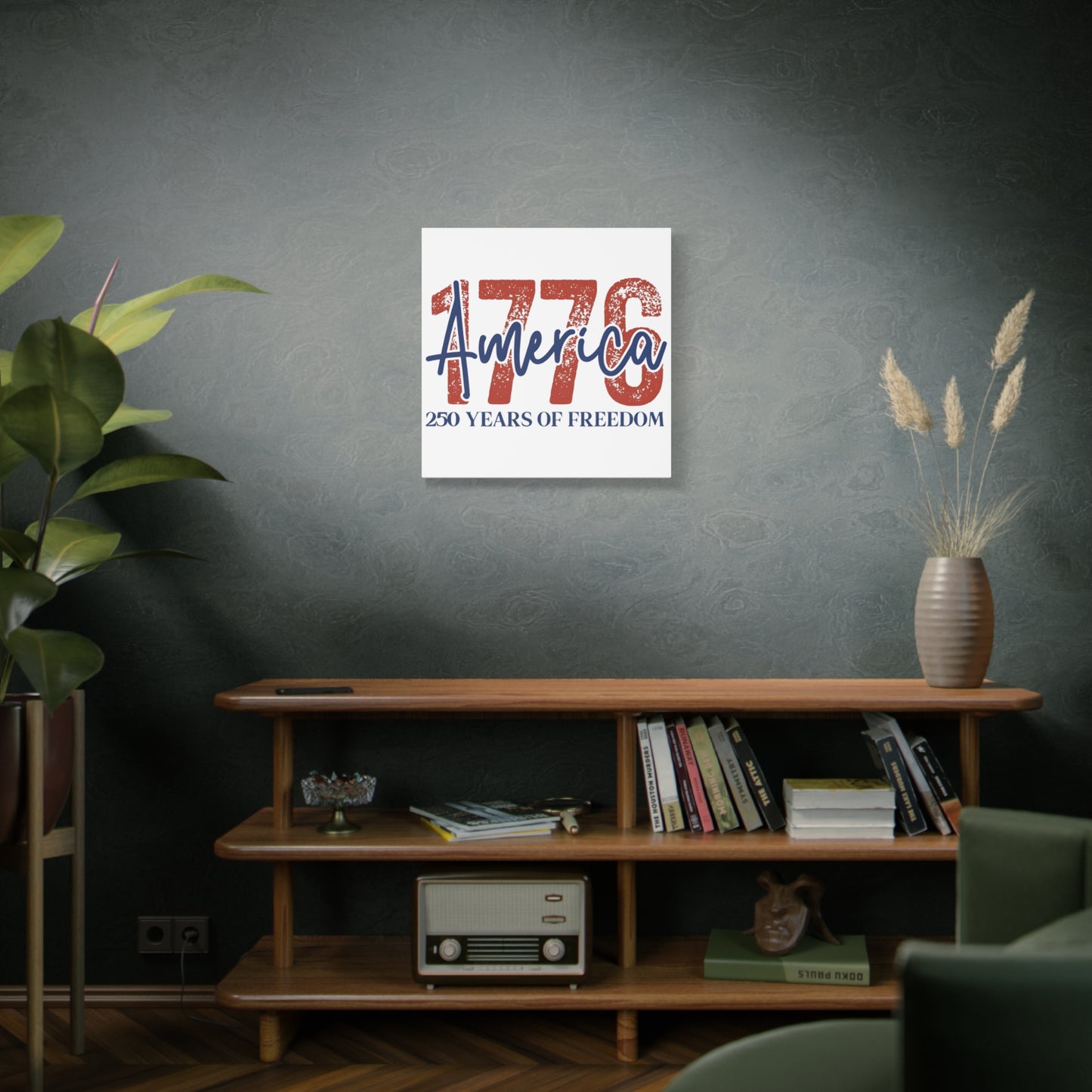 #250 1776 America: 250 Years of Freedom' Patriotic Independence Day Matte Canvas Wall Art
